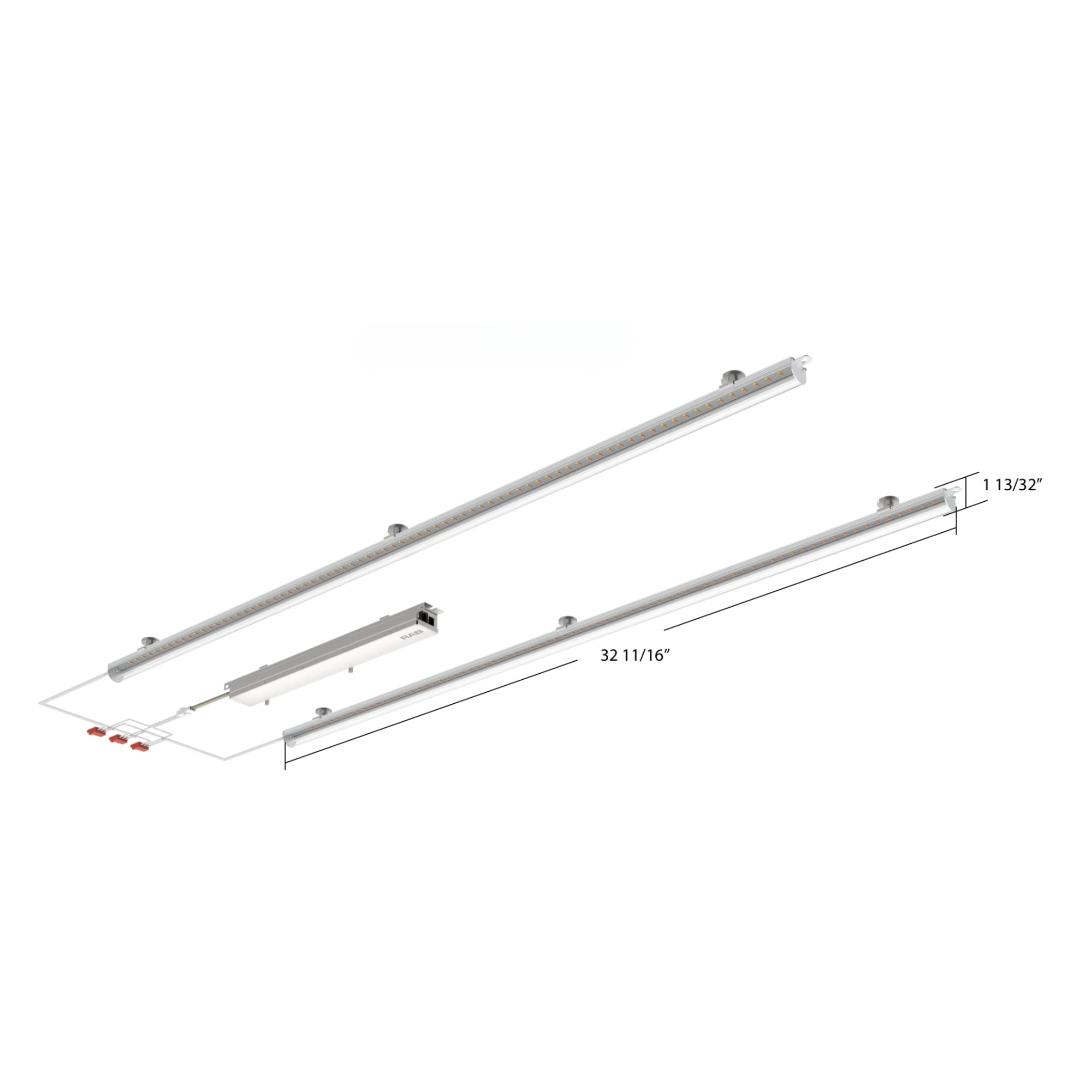 2x3ft LED Magnetic Retrofit Kit, 7000lm, 45W, Selectable CCT, Clear Lens, 120-277V - Bees Lighting