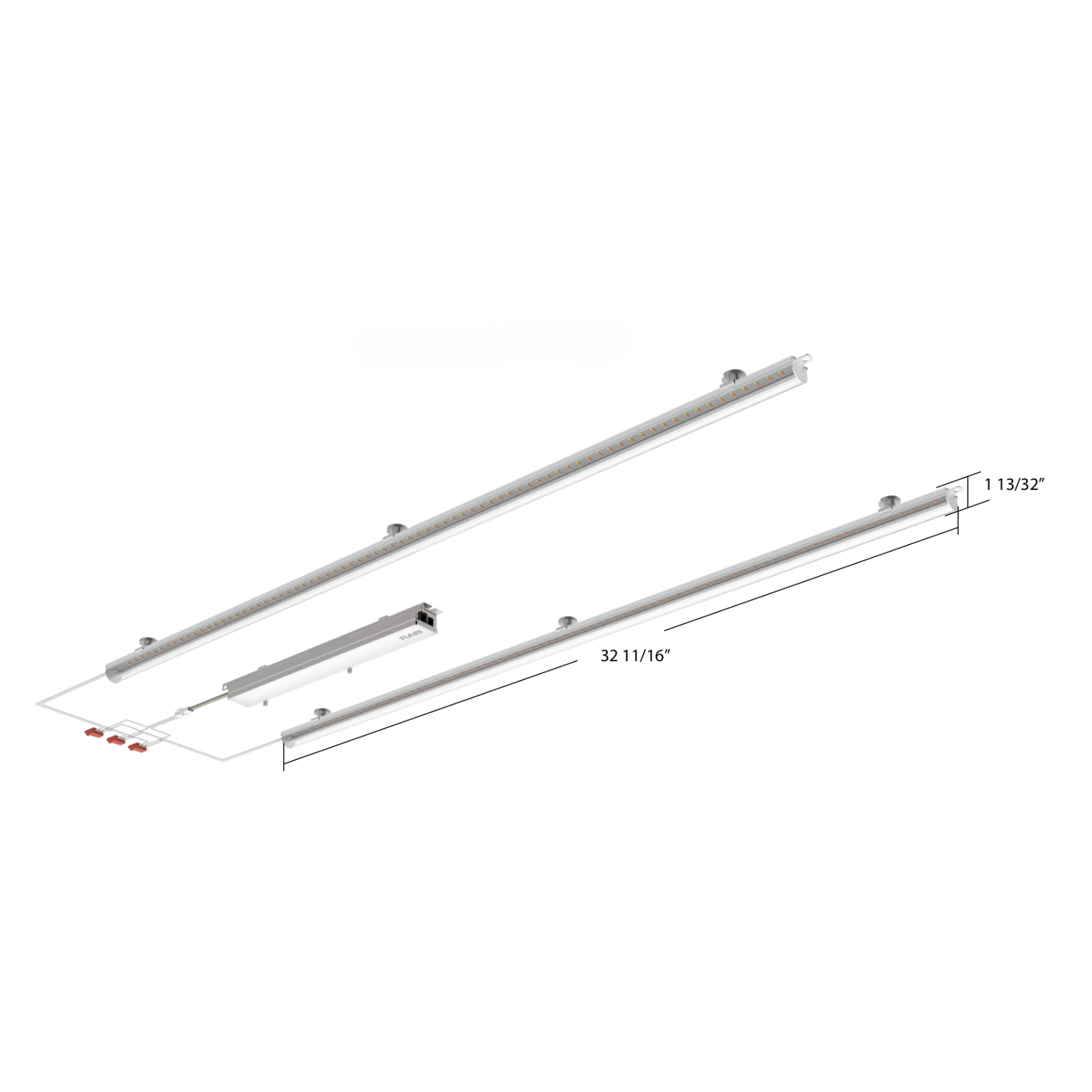 2x3ft LED Magnetic Retrofit Kit, 6000lm, 45W, Selectable CCT, Frosted Lens, 120-277V - Bees Lighting