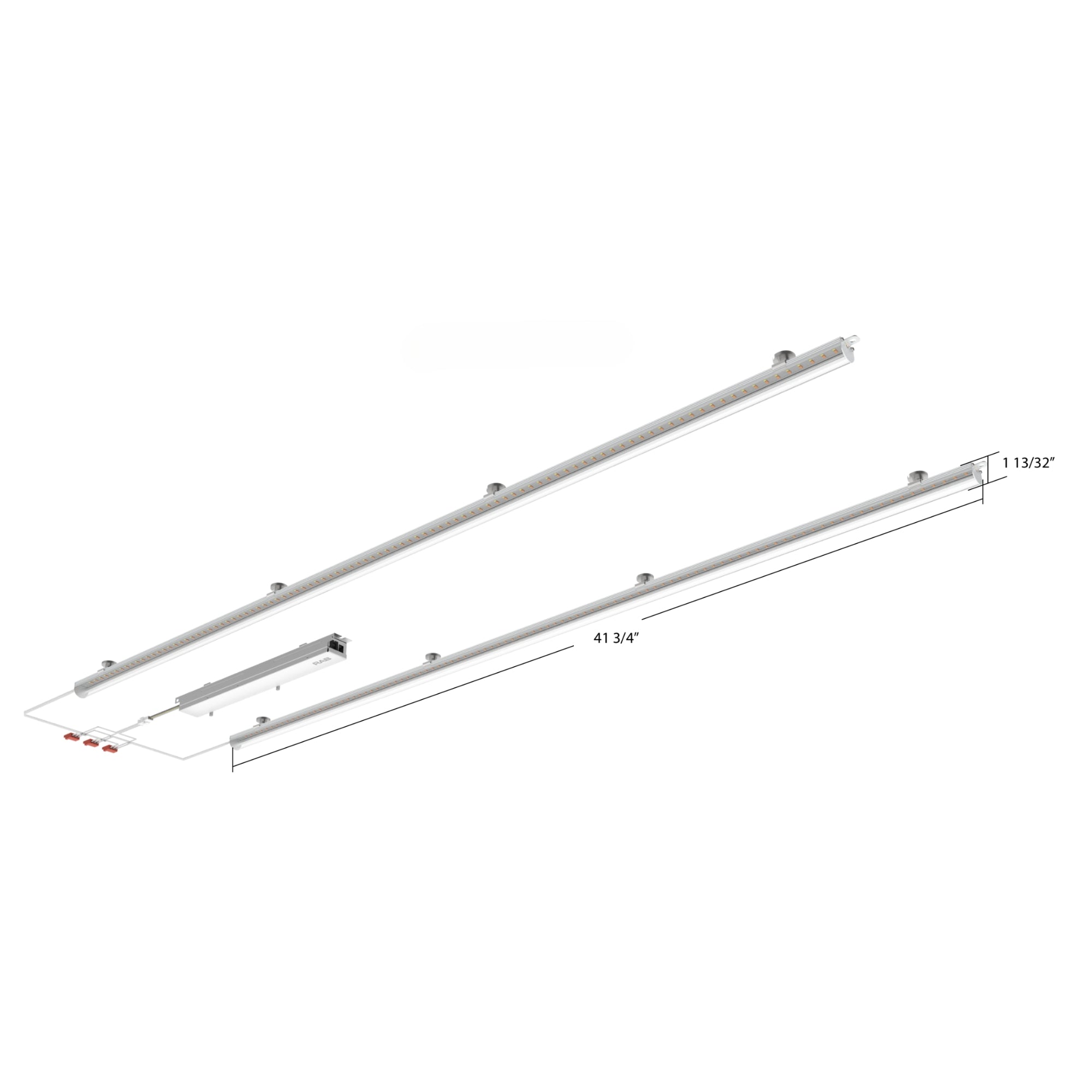 2x4ft LED Magnetic Retrofit Kit, 7500lm, 50W, Selectable CCT, Clear Lens, 120-277V - Bees Lighting