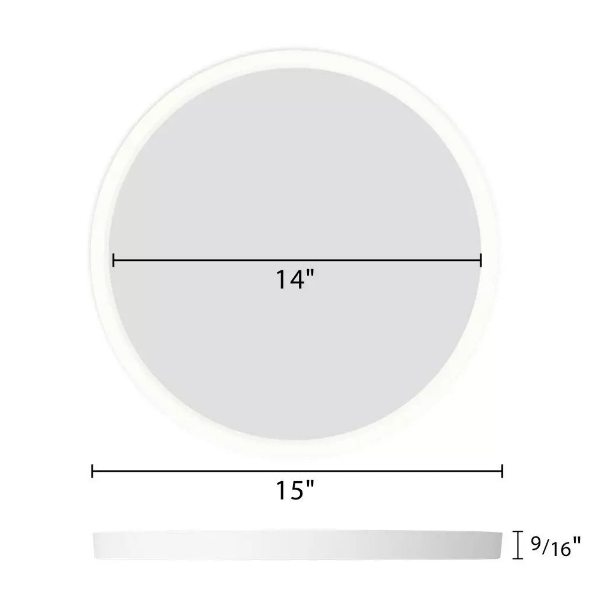 RAB SUMO-R-15K 15'' Round LED Surface Mount, 28W, 2000lm, 5-CCT, Black