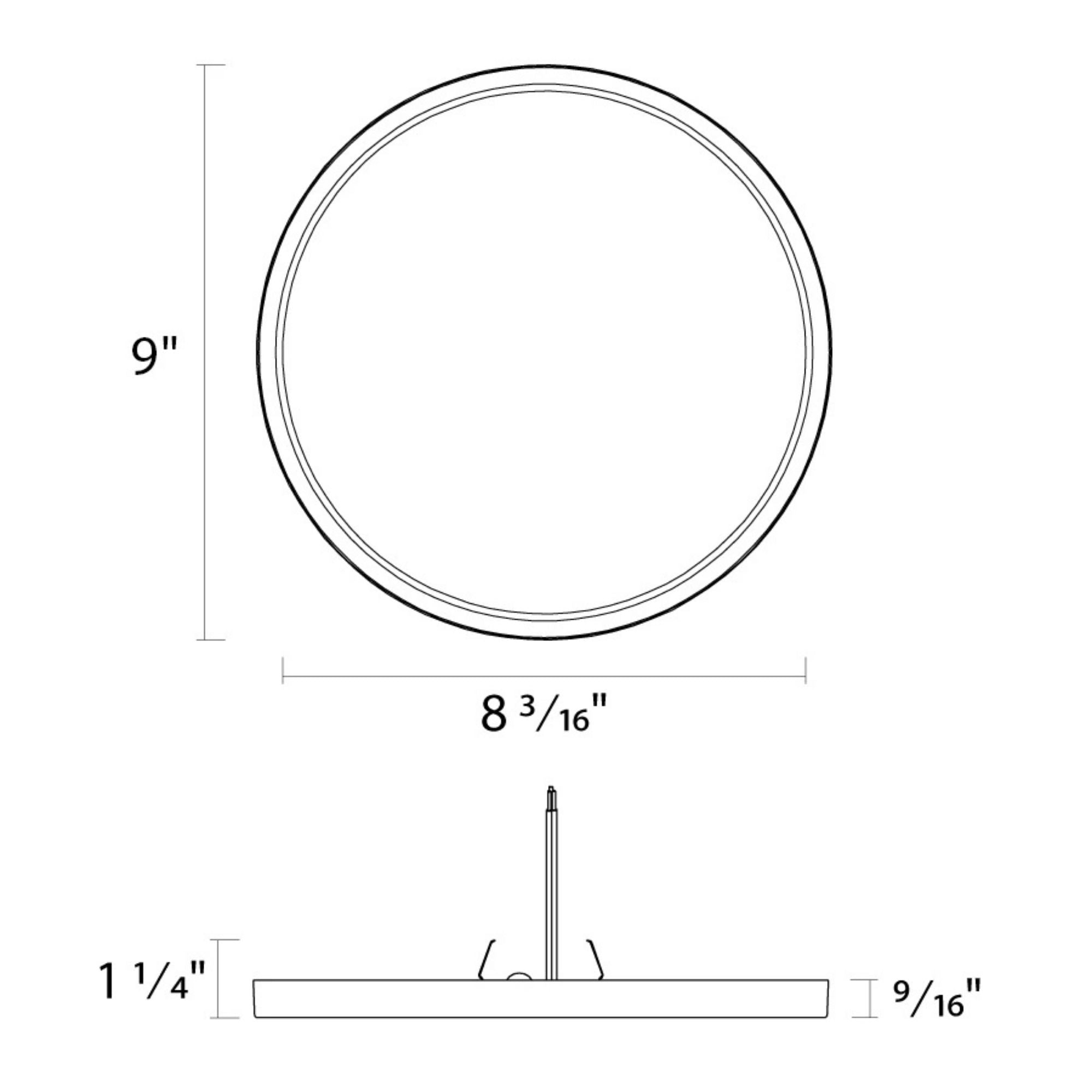 RAB SUMO-R-9K 9" Round LED Surface Mount, 18W, 1500 lm, 5-CCT, Black