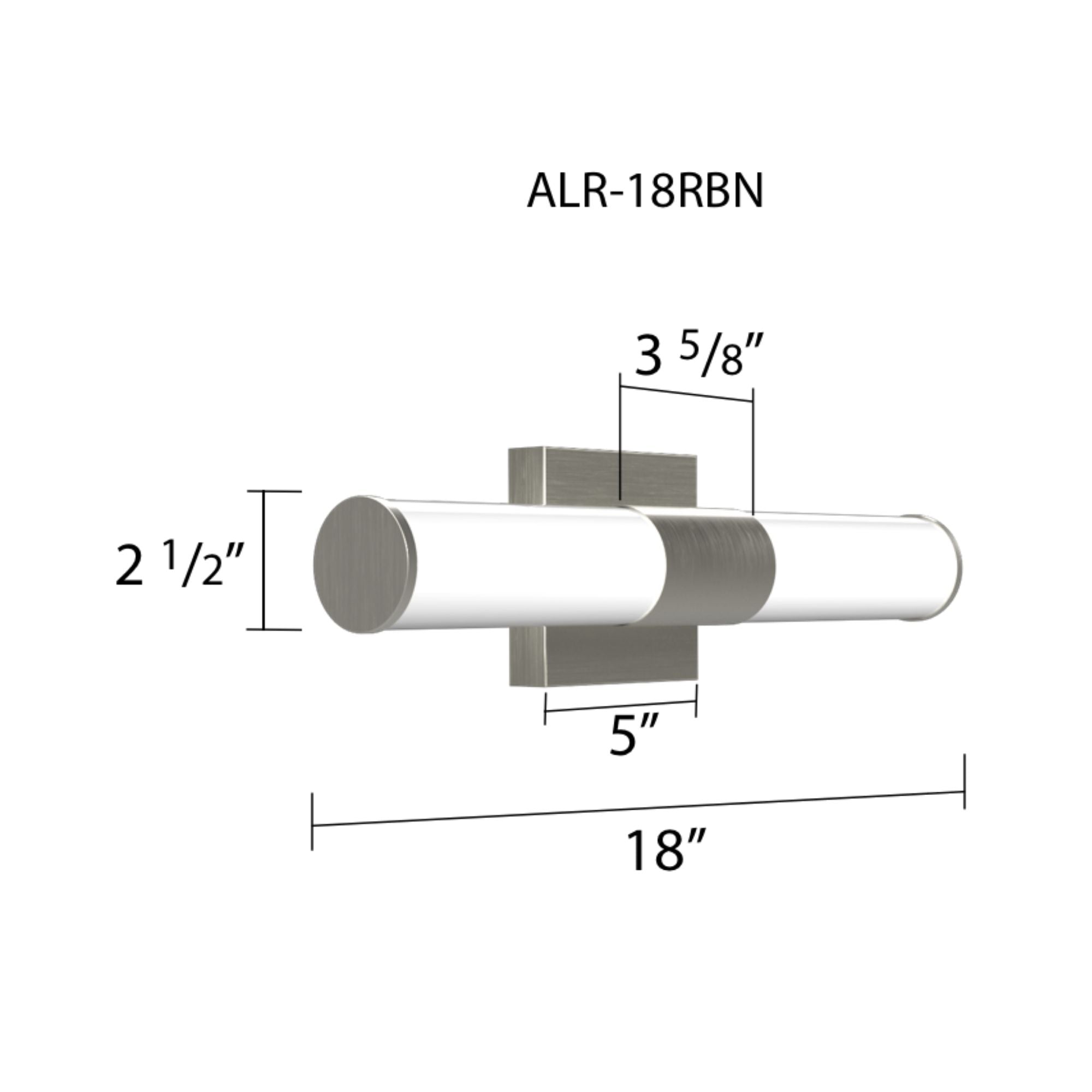 Allure 18" Round LED Vanity Light, CCT Selectable, 120V, Brushed Nickel Finish