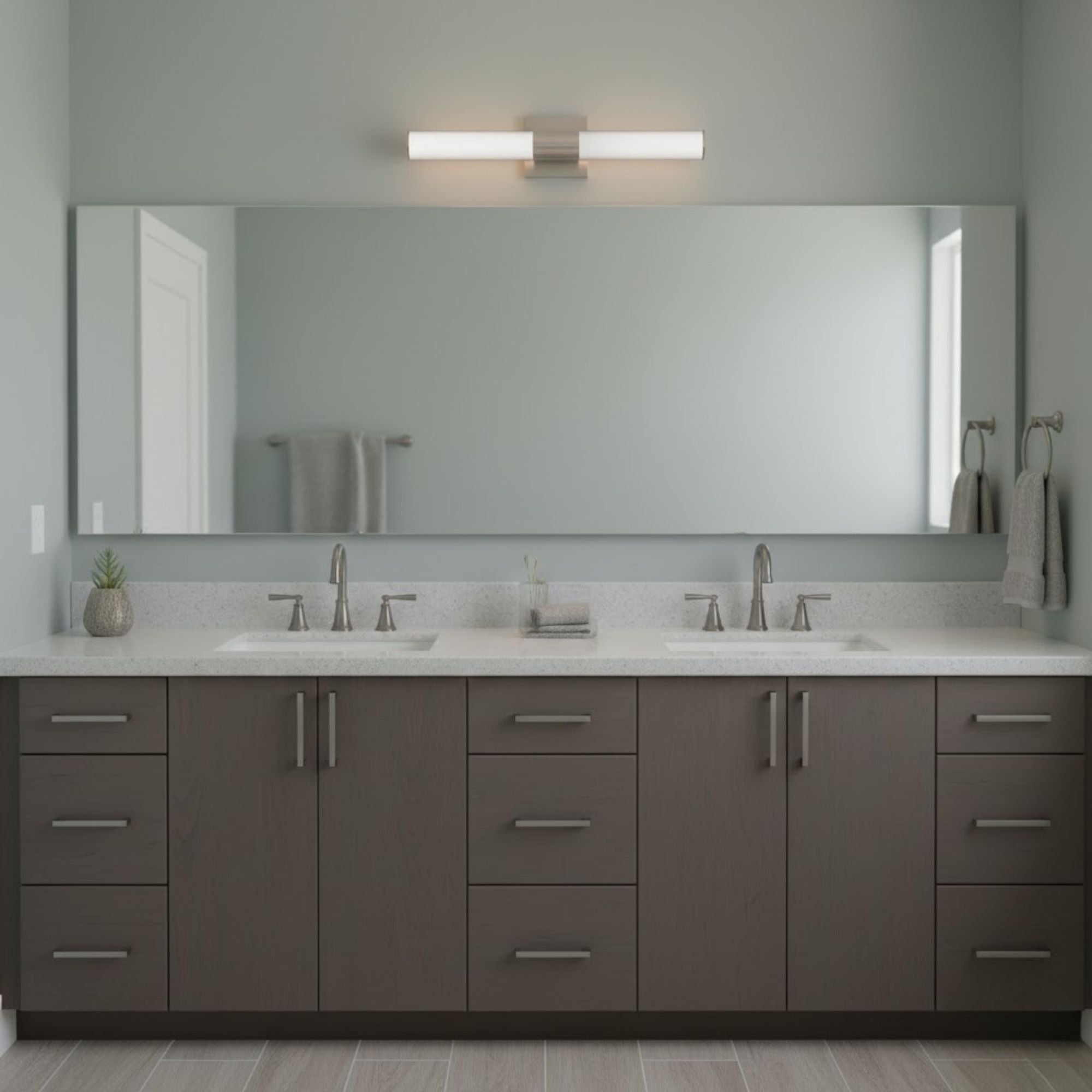 Allure 24" Round LED Vanity Light, CCT Selectable, 120V, Brushed Nickel Finish