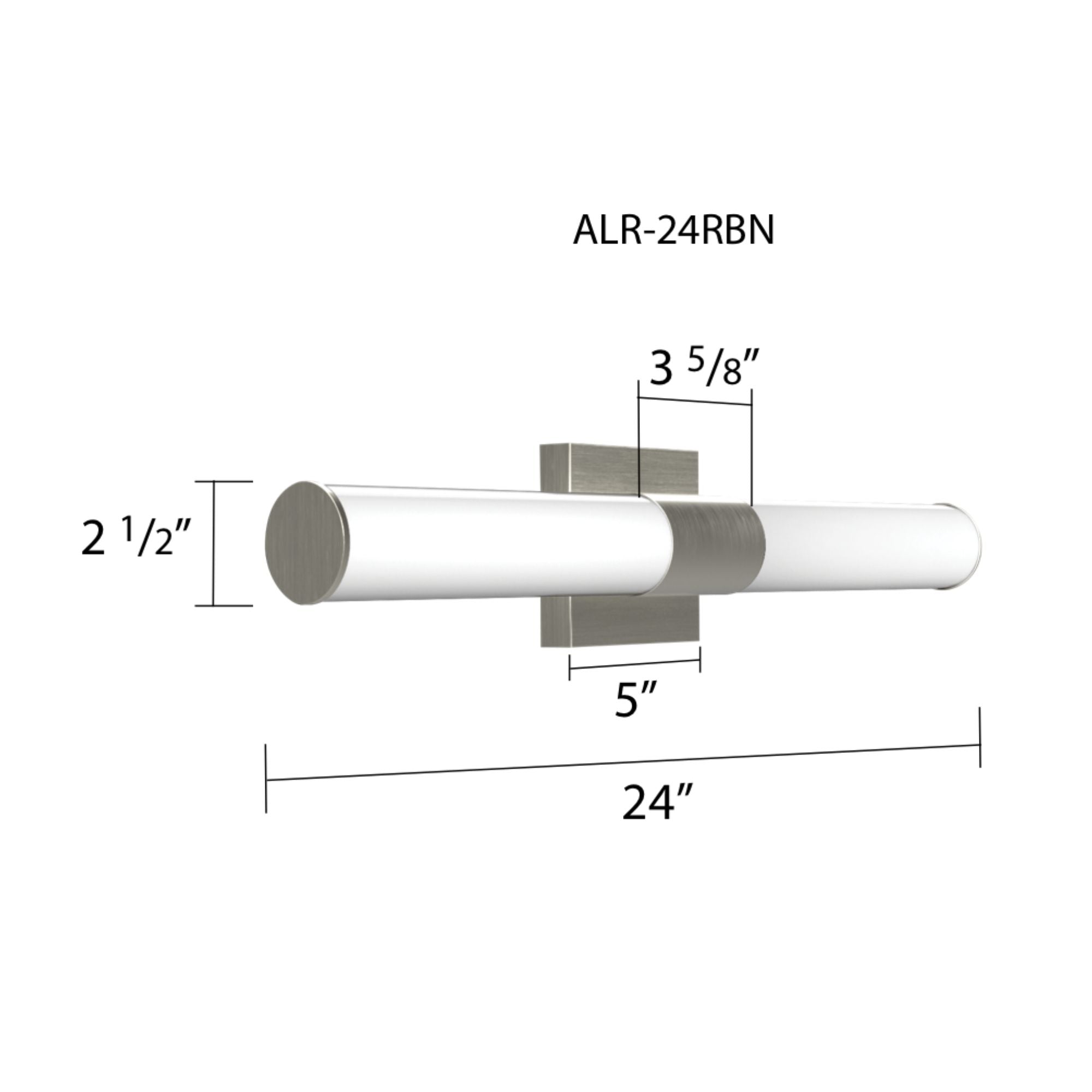Allure 24" Round LED Vanity Light, CCT Selectable, 120V, Brushed Nickel Finish