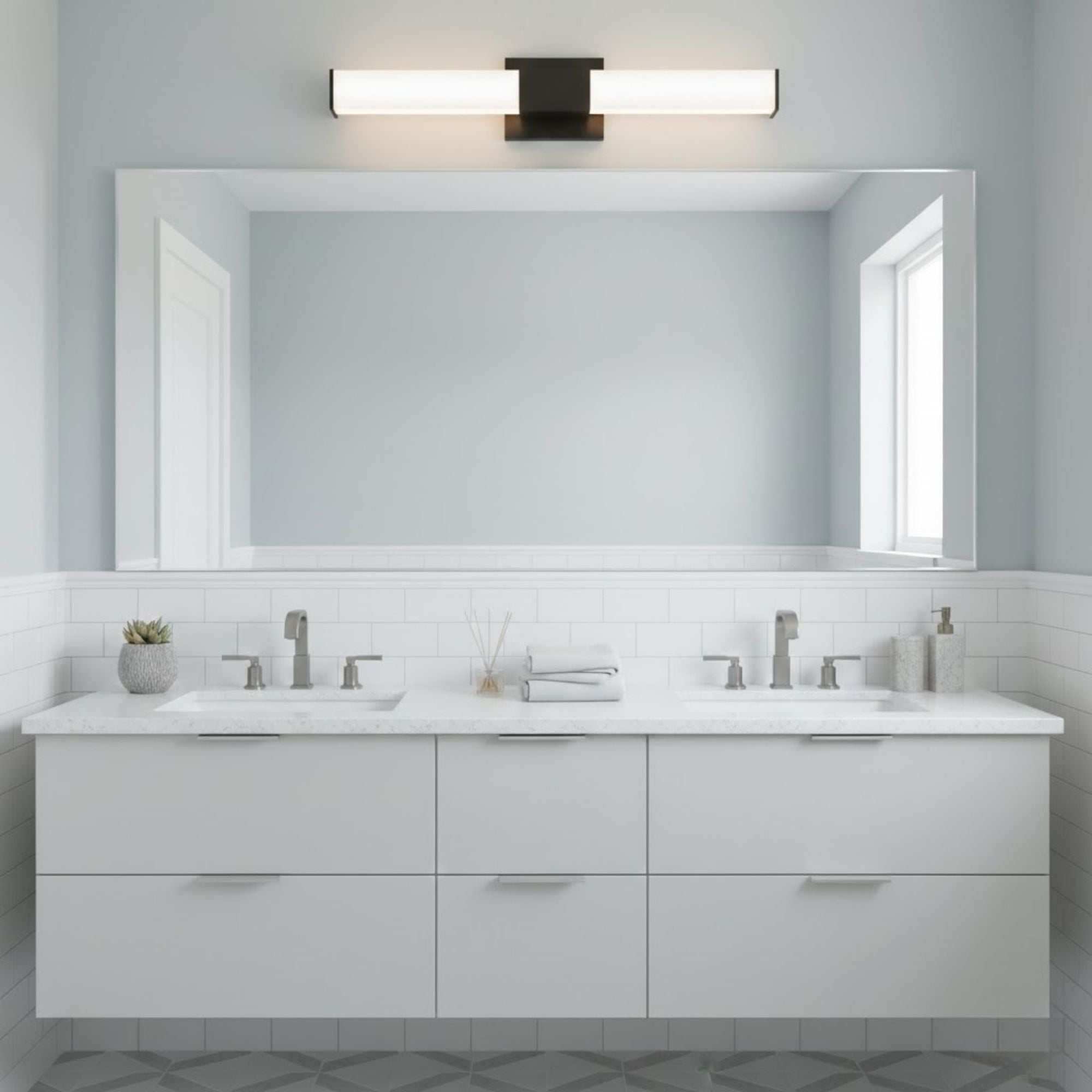 Allure 24" Square LED Vanity Light, CCT Selectable, 120V, Black Finish