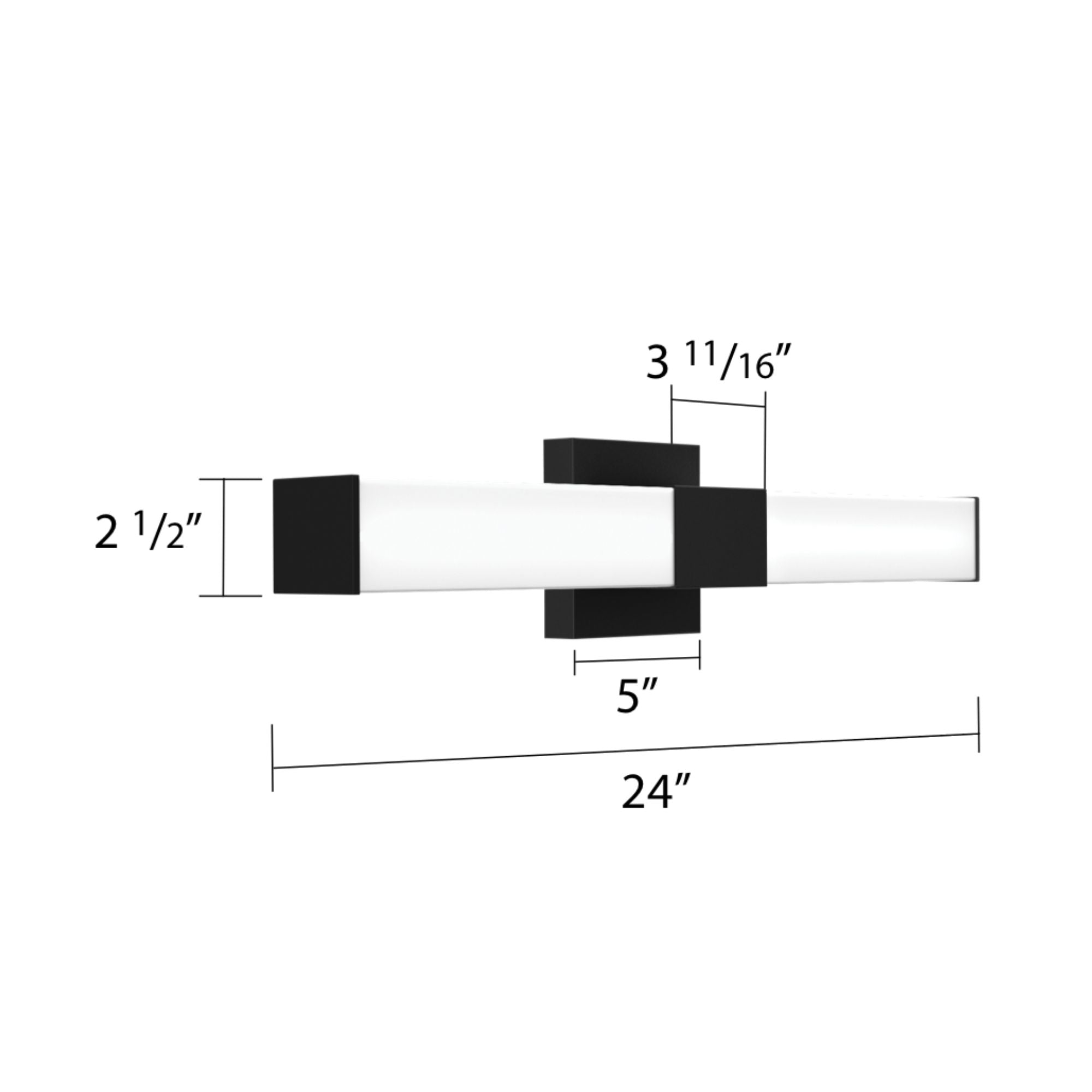 Allure 24" Square LED Vanity Light, CCT Selectable, 120V, Brushed Nickel Finish