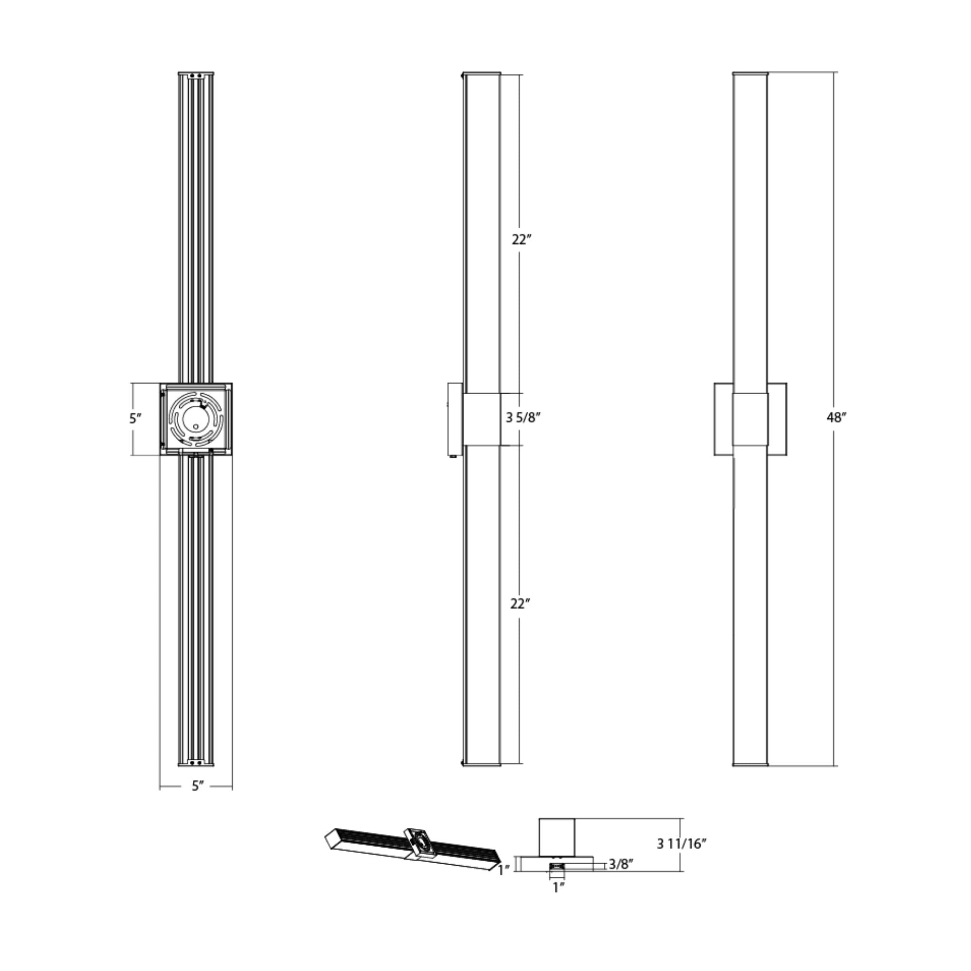 Allure 48" Round LED Vanity Light, CCT Selectable, 120V, Black Finish