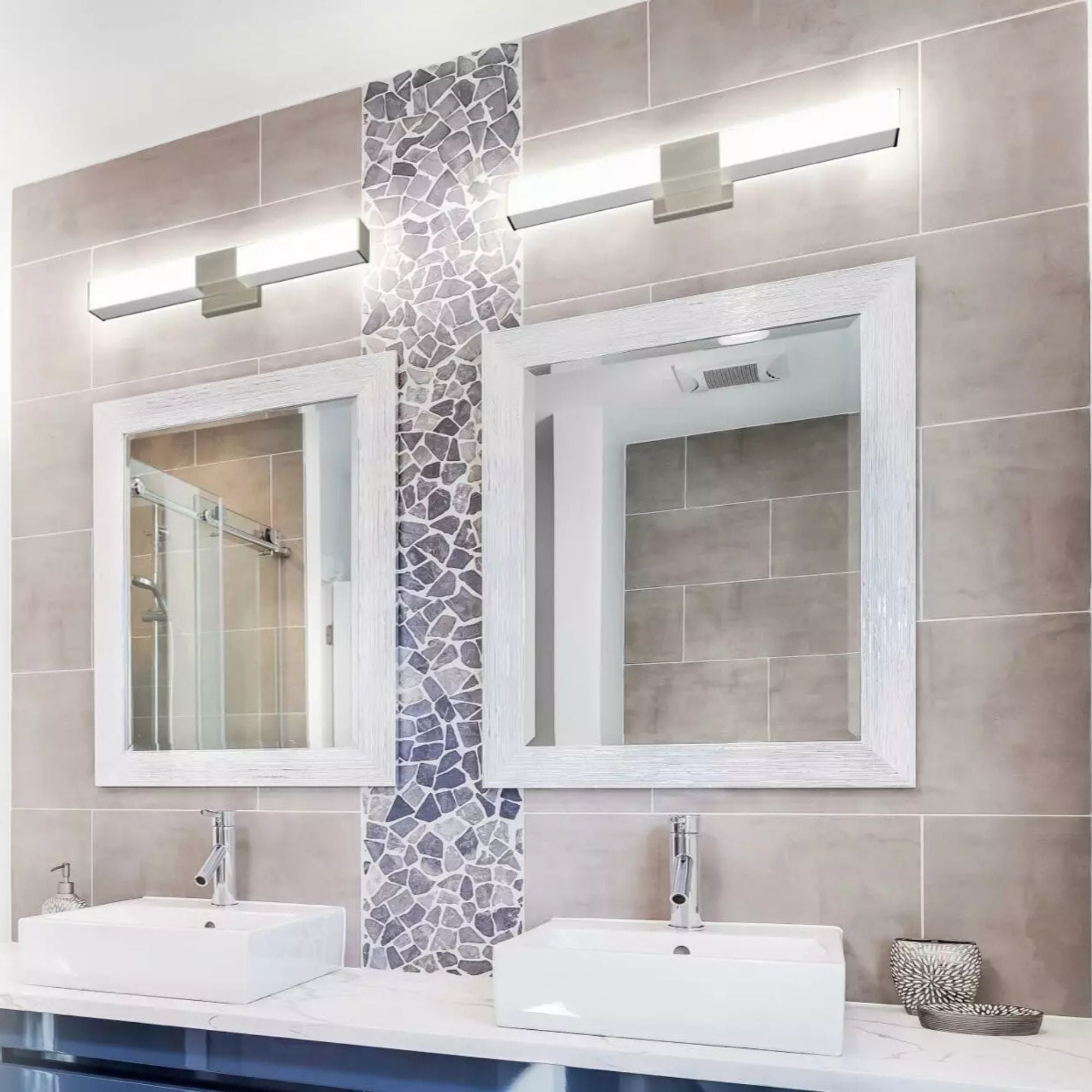 Allure 48" Square LED Vanity Light, CCT Selectable, 120V, Brushed Nickel Finish