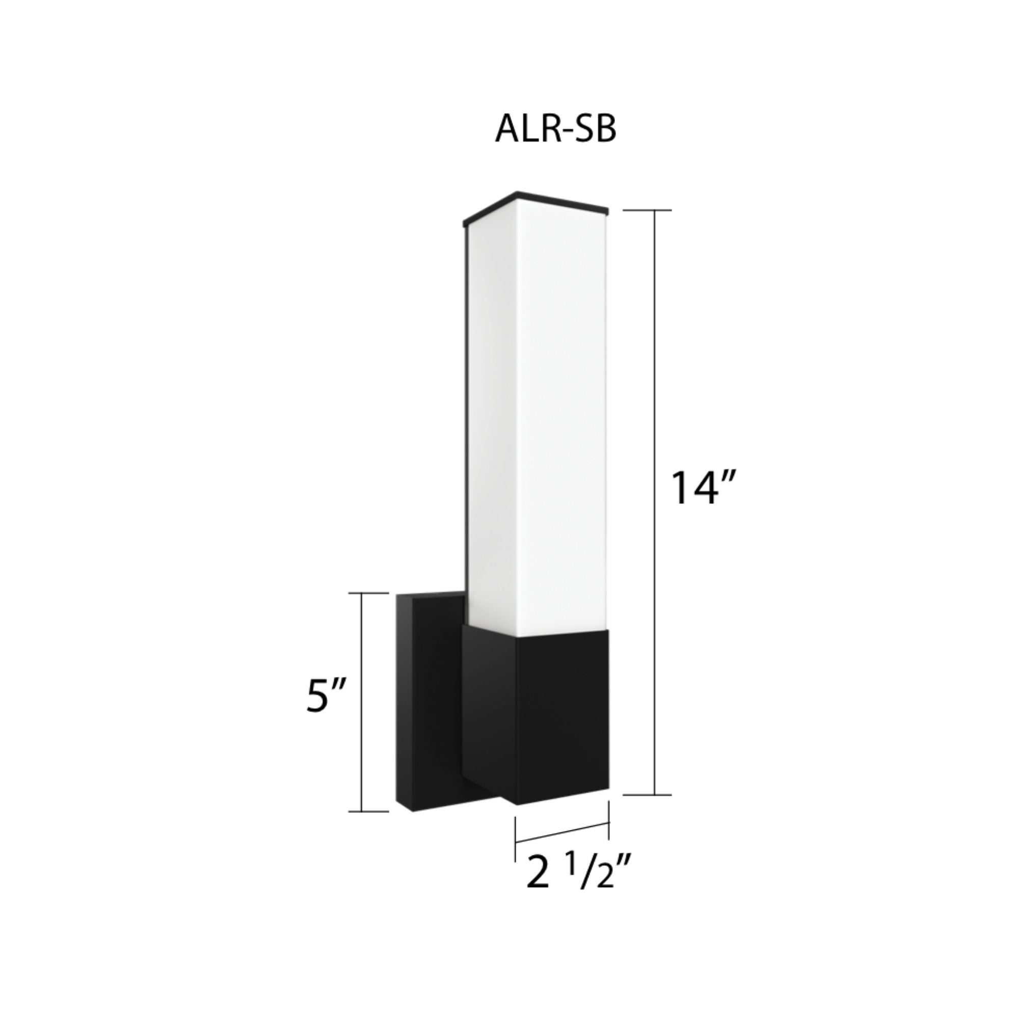 Allure 14" Square LED Wall Sconce, CCT Selectable, 120V, Black Finish