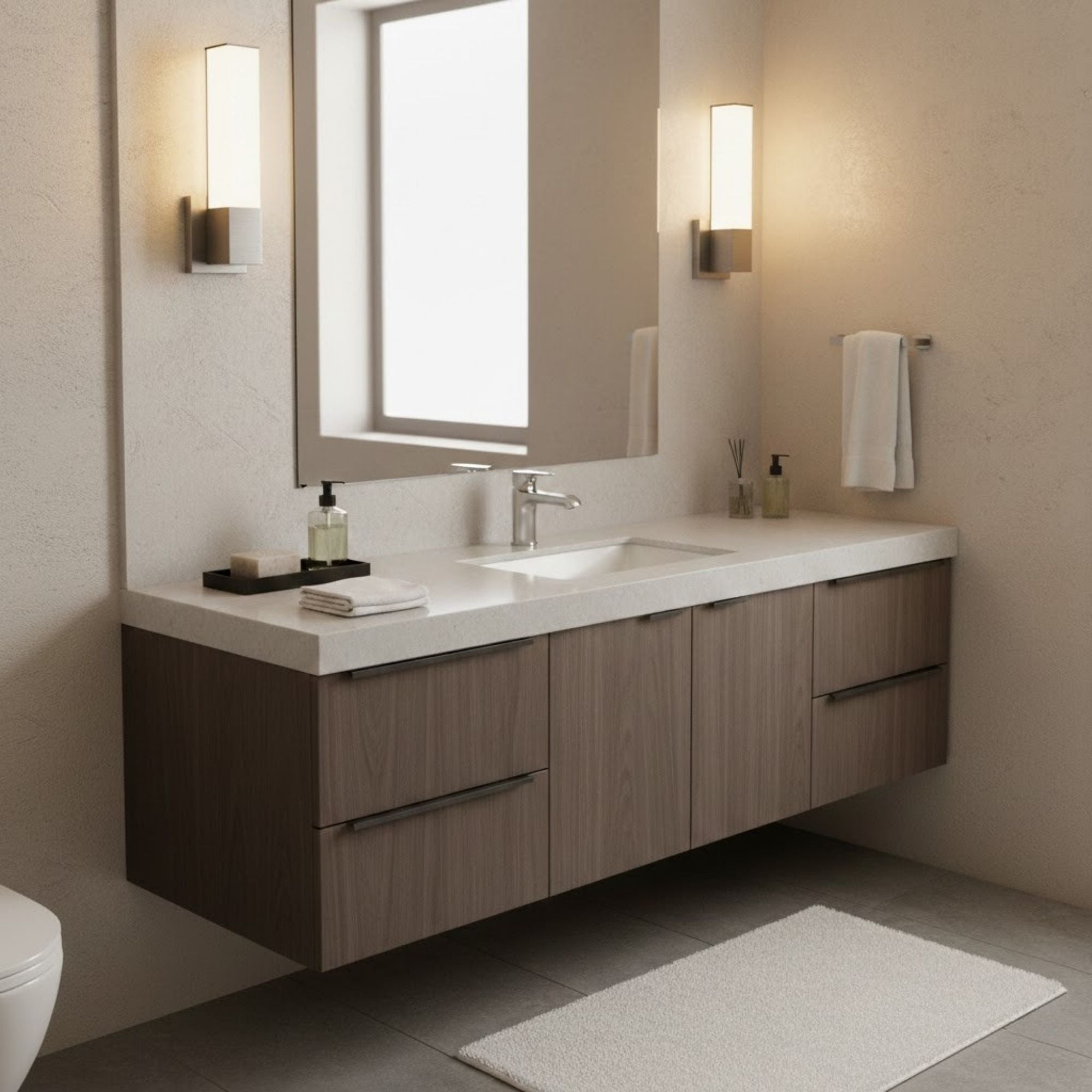 Allure 14" Square LED Wall Sconce, CCT Selectable, 120V, Brushed Nickel Finish