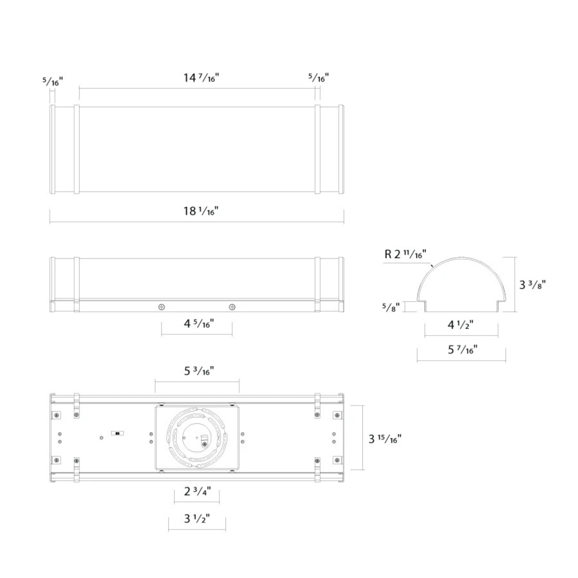Enchant 18" LED Bathrooom Vanity Light, 5-CCT, 120V, Brushed Nickel Finish