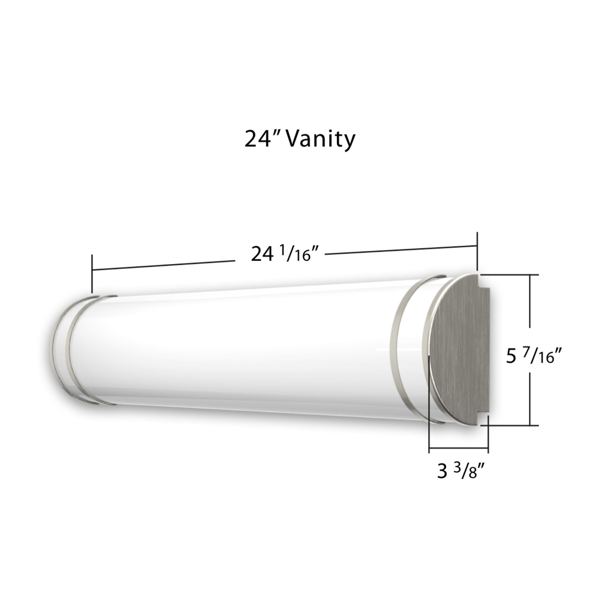 Enchant 24" LED Bathrooom Vanity Light, 5-CCT, 120V, Brushed Nickel Finish