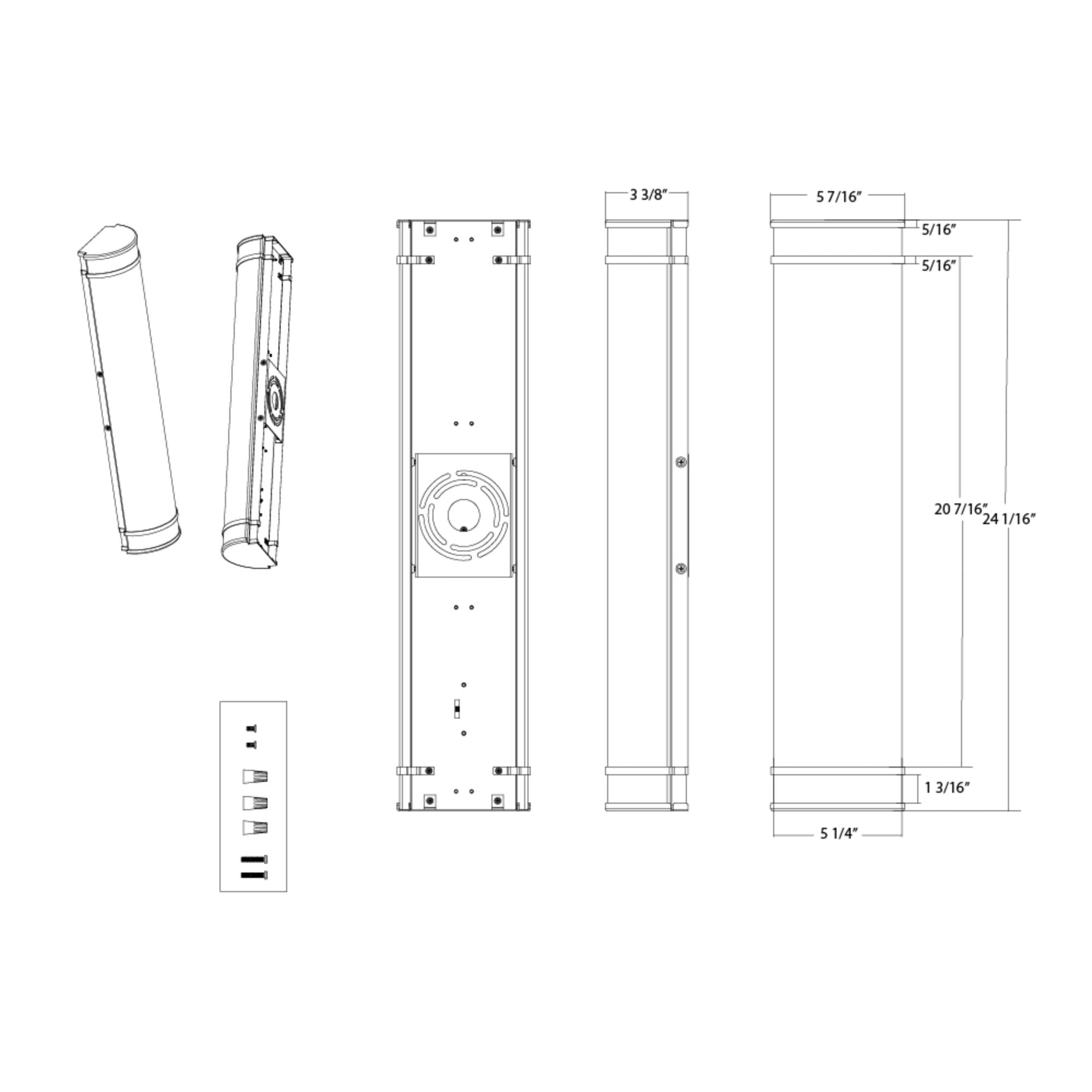 Enchant 24" LED Bathrooom Vanity Light, 5-CCT, 120V, Brushed Nickel Finish
