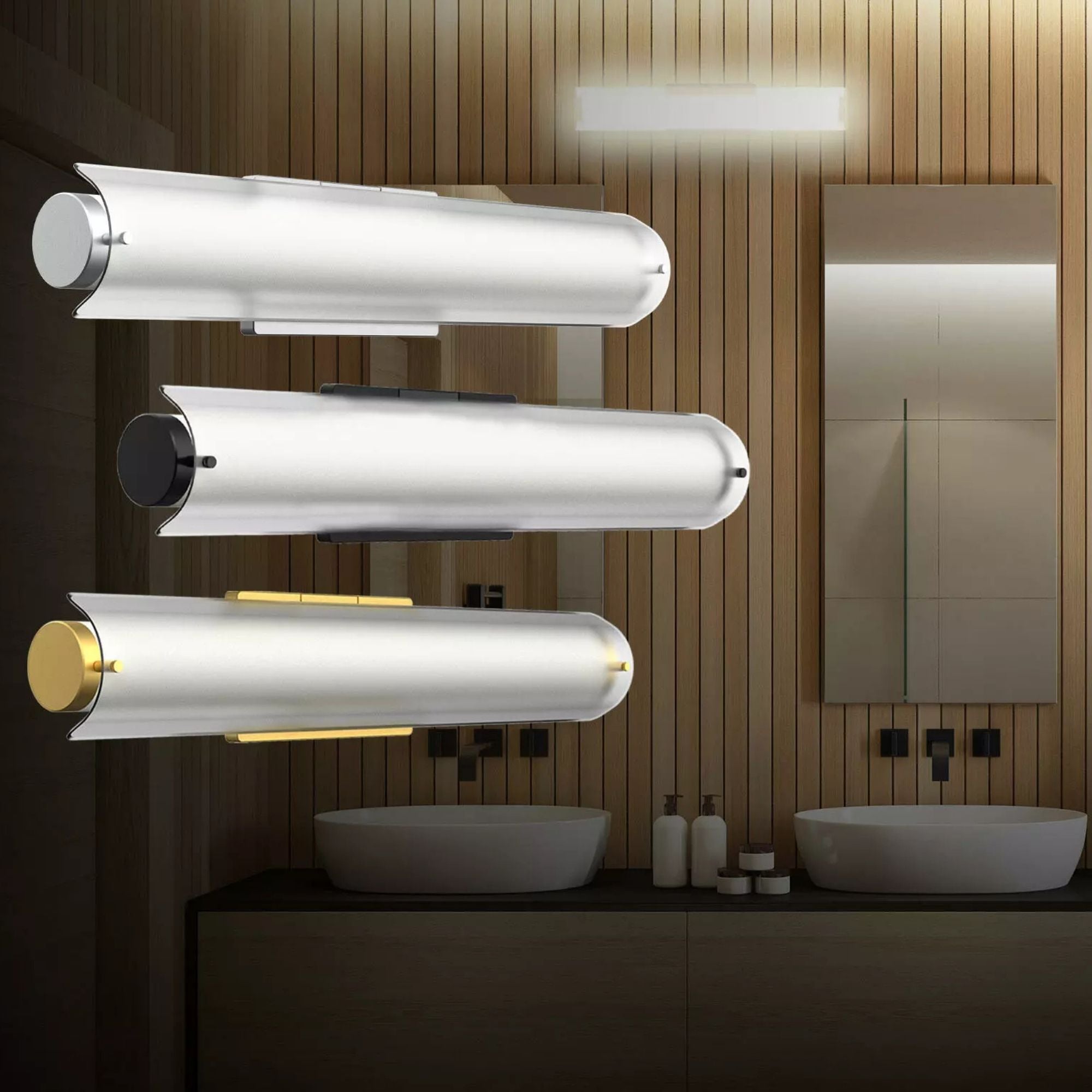 Radiance 18" Architectural Vanity Light, 5-CCT, 120V, Brushed Nickel Finish