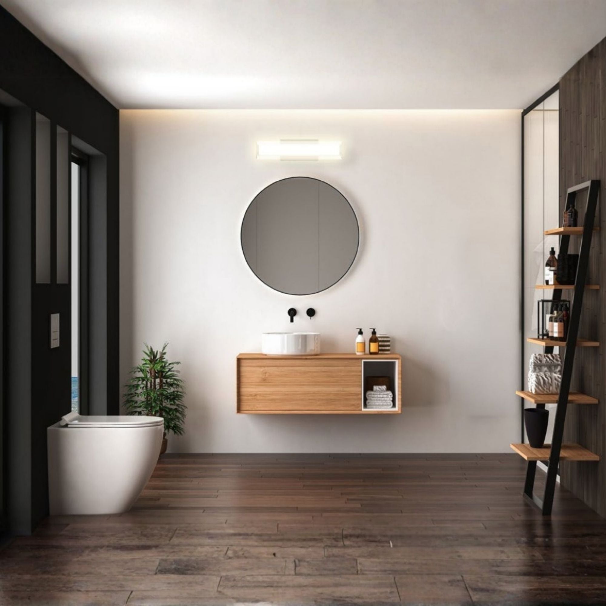 Radiance 18" Architectural Vanity Light, 5-CCT, 120V, Brushed Nickel Finish