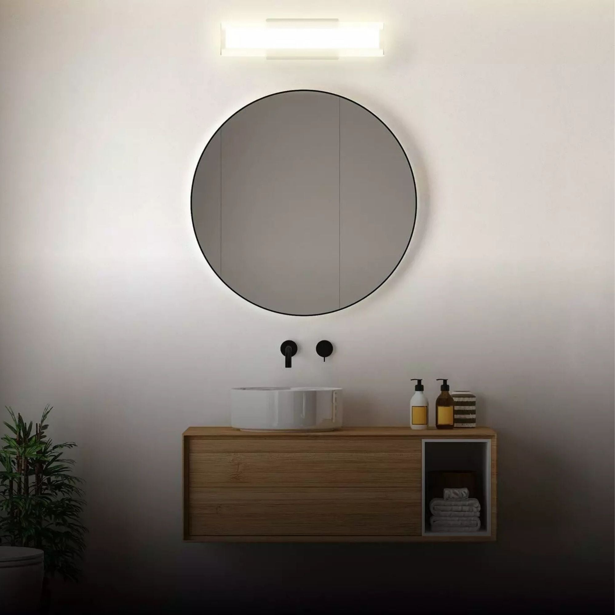Radiance 18" Architectural Vanity Light, 5-CCT, 120V, Black Finish