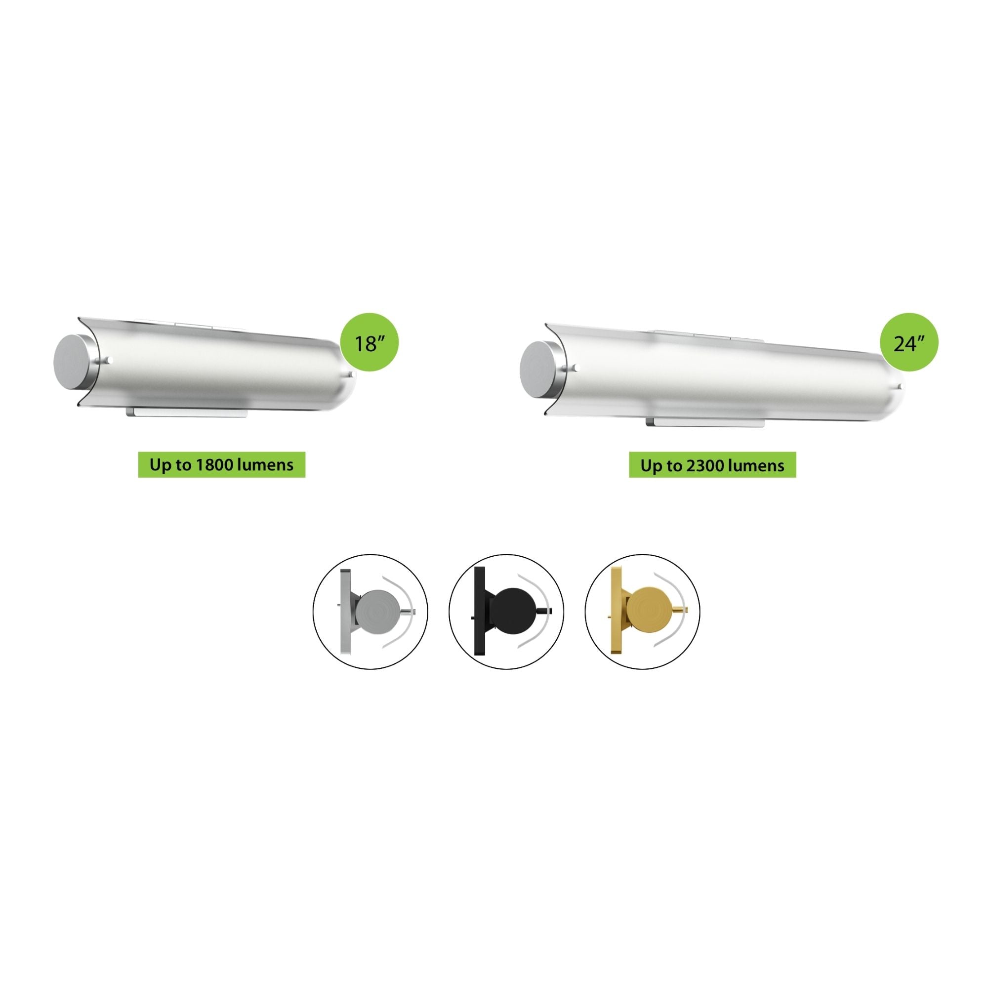 Radiance 18" Architectural Vanity Light, 5-CCT, 120-277V, Brass Finish