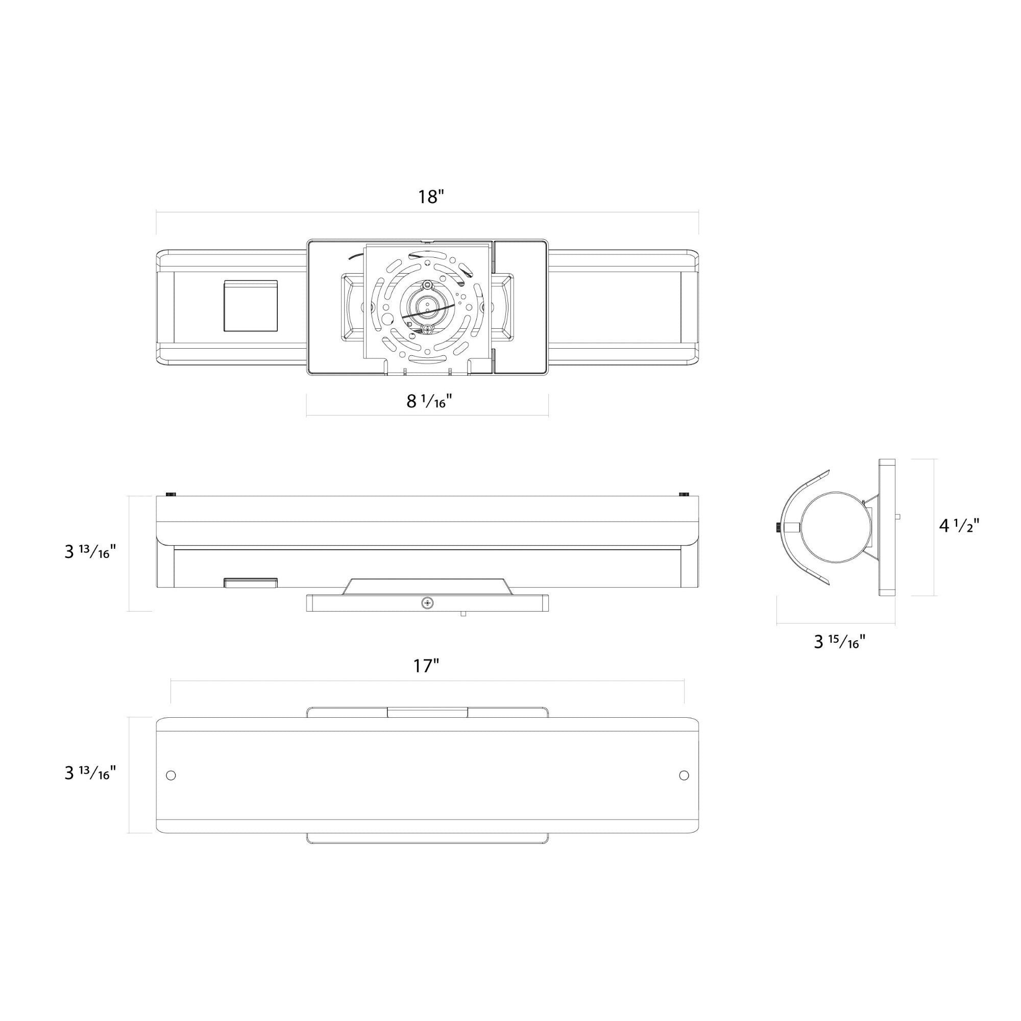 Radiance 18" Architectural Vanity Light, 5-CCT, 120-277V, Brass Finish