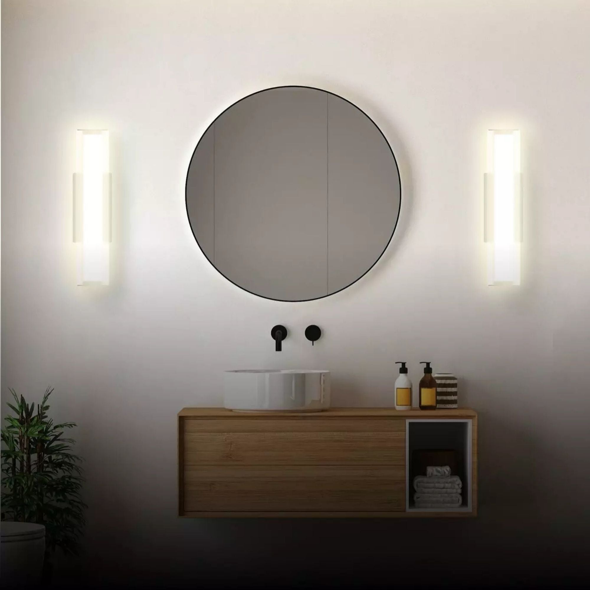 Radiance 24" Architectural Vanity Light, 5-CCT, 120V, Brushed Nickel Finish