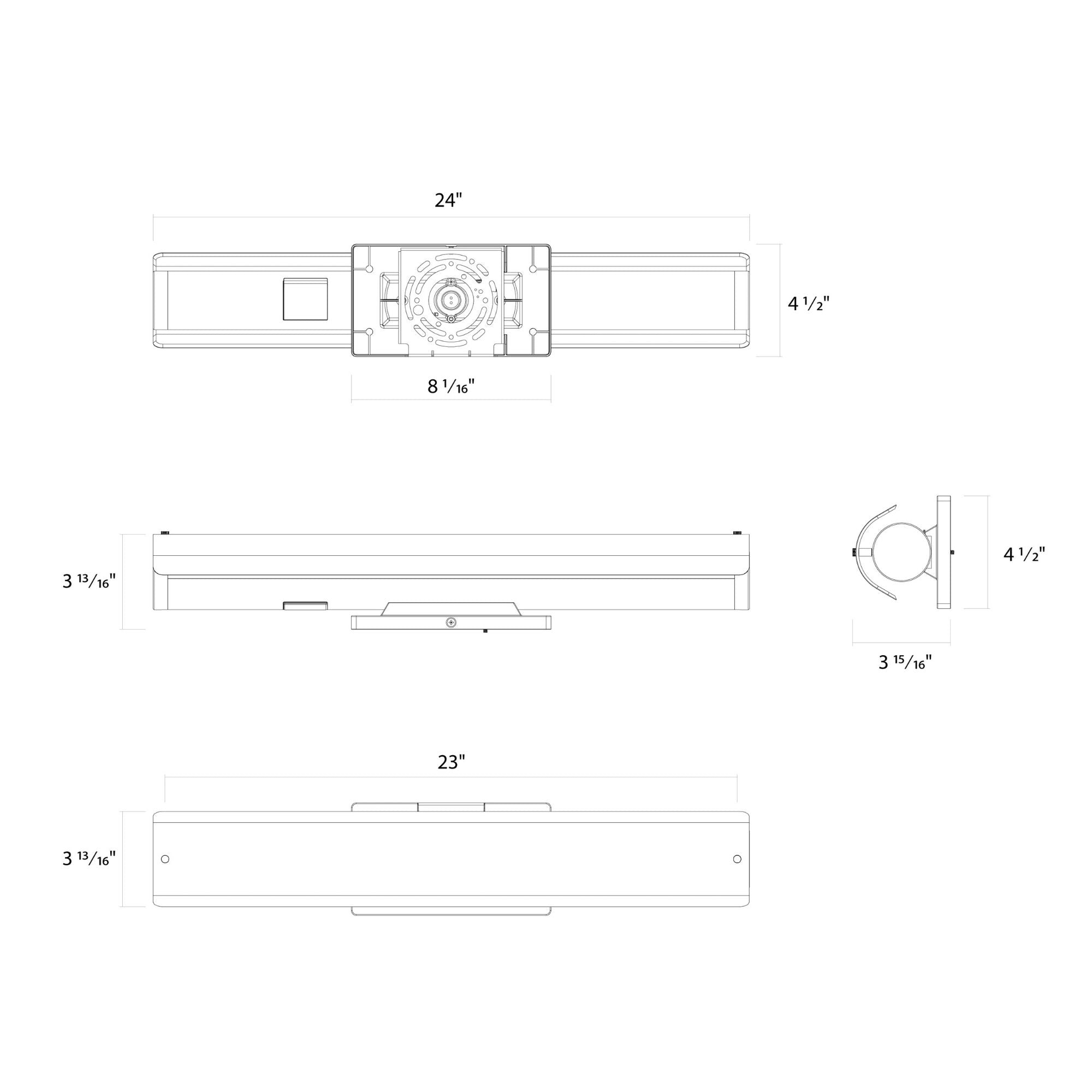Radiance 24" Architectural Vanity Light, 5-CCT, 120V, Brushed Nickel Finish