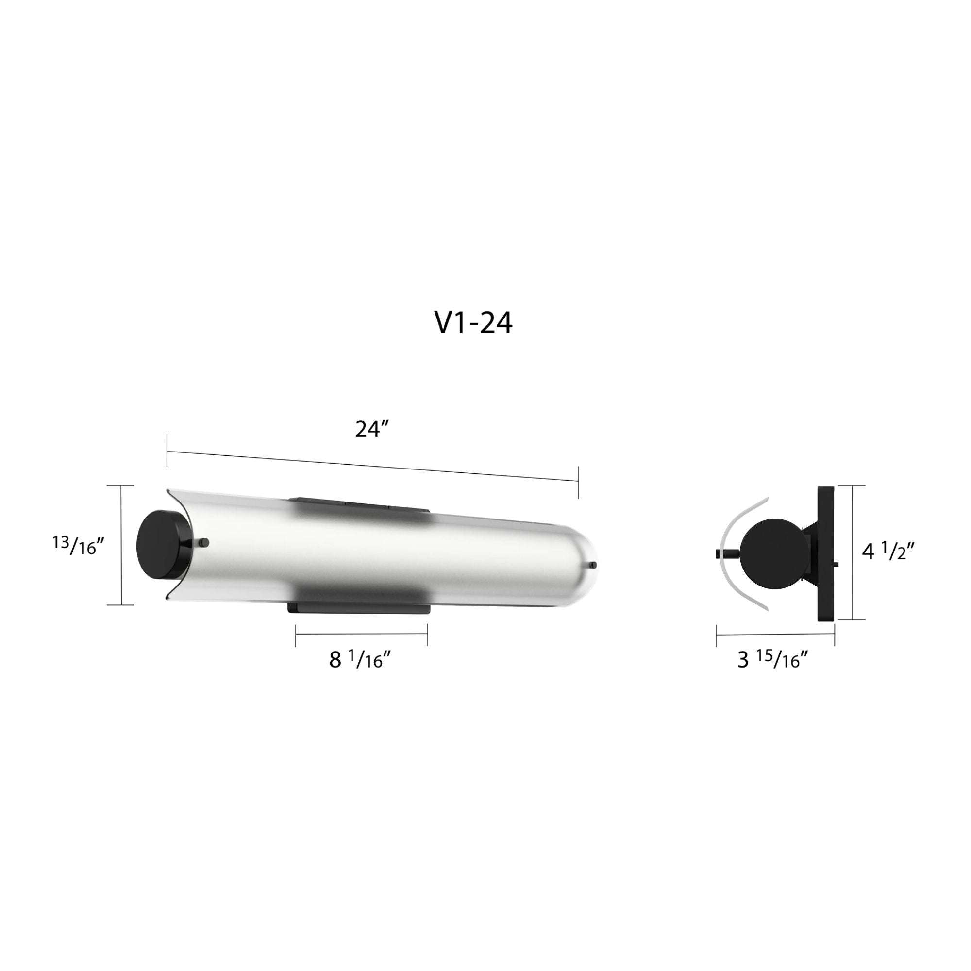 Radiance 24" Architectural Vanity Light, 5-CCT, 120V, Black Finish