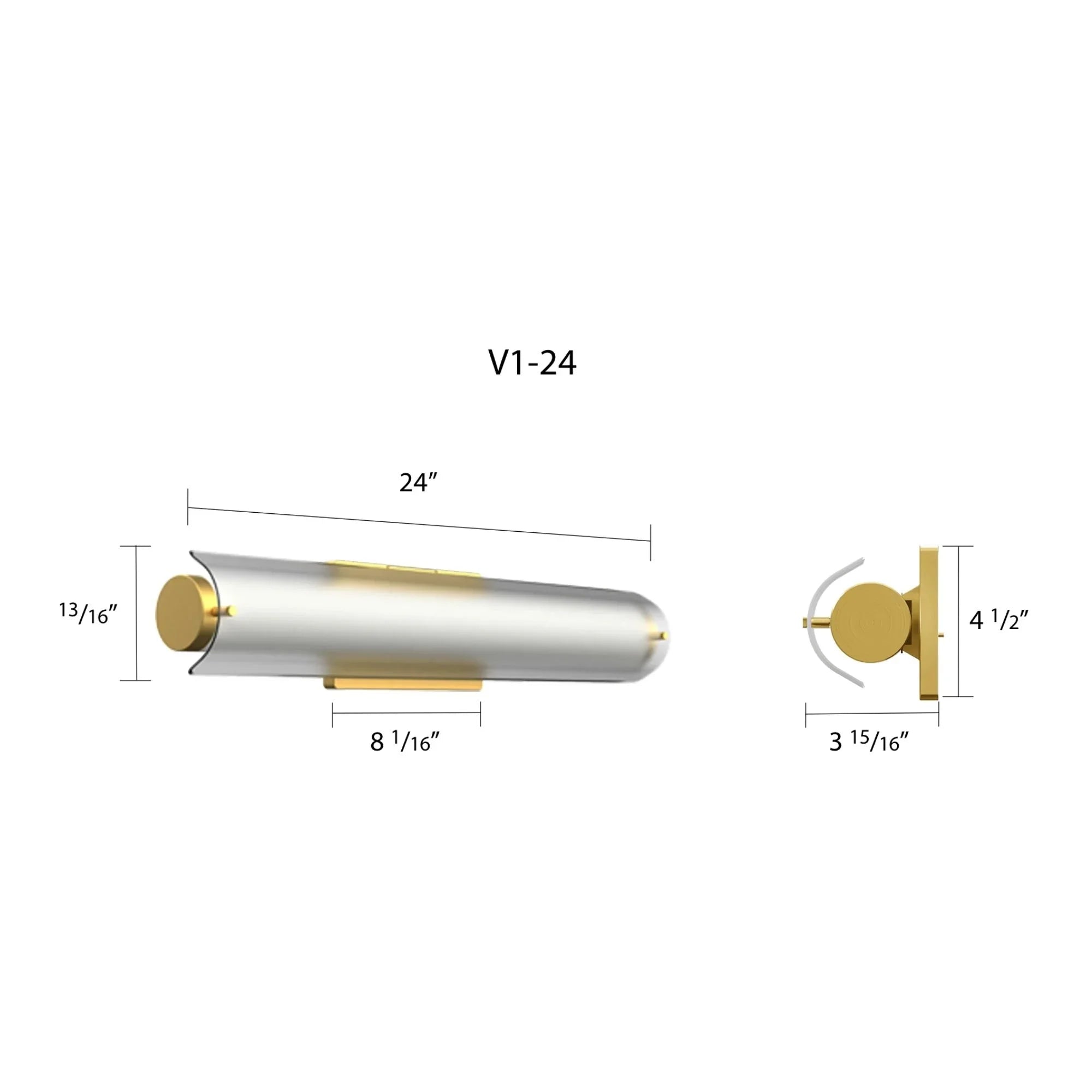 Radiance 24" Architectural Vanity Light, 5-CCT, 120-277V, Brass Finish