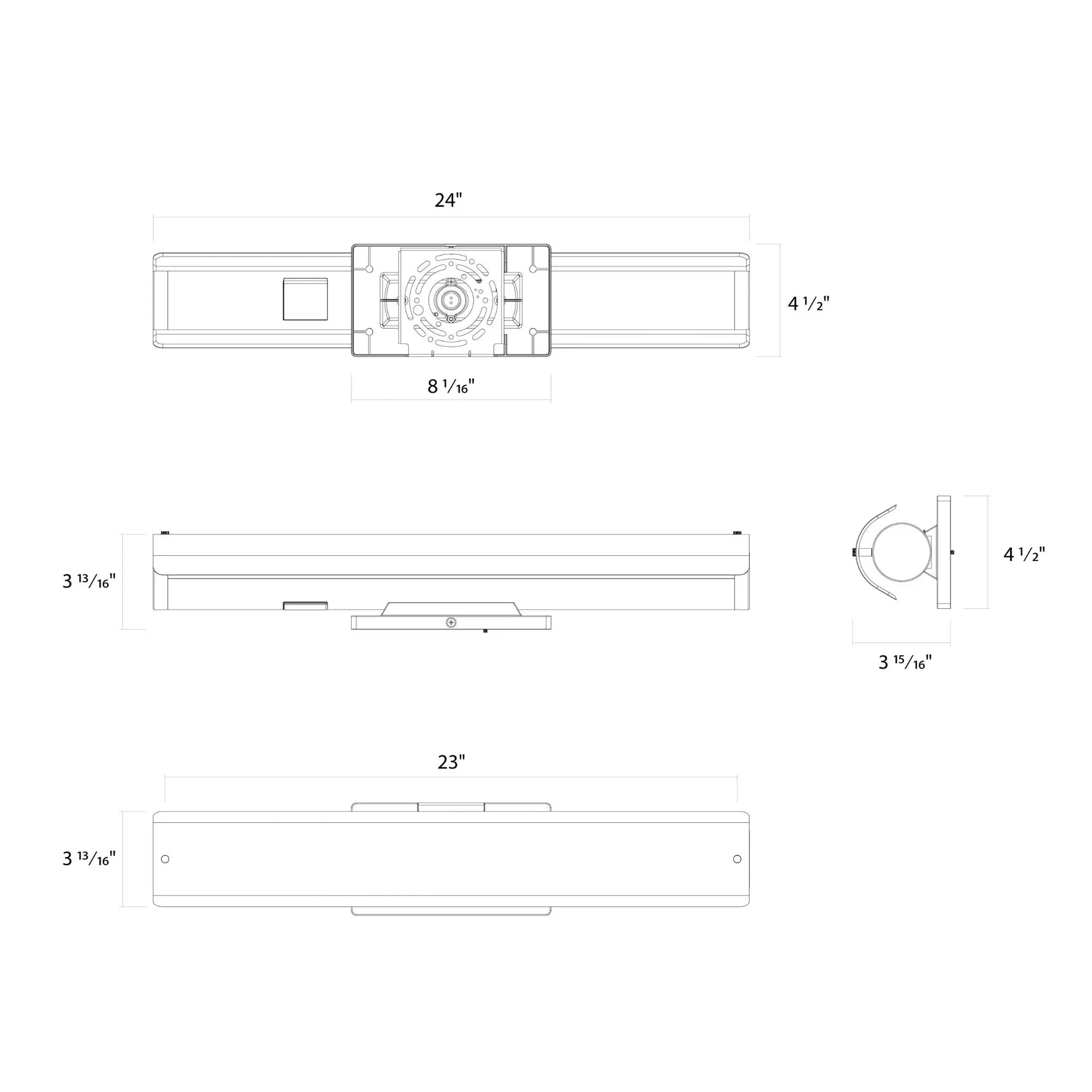 Radiance 24" Architectural Vanity Light, 5-CCT, 120-277V, Brass Finish