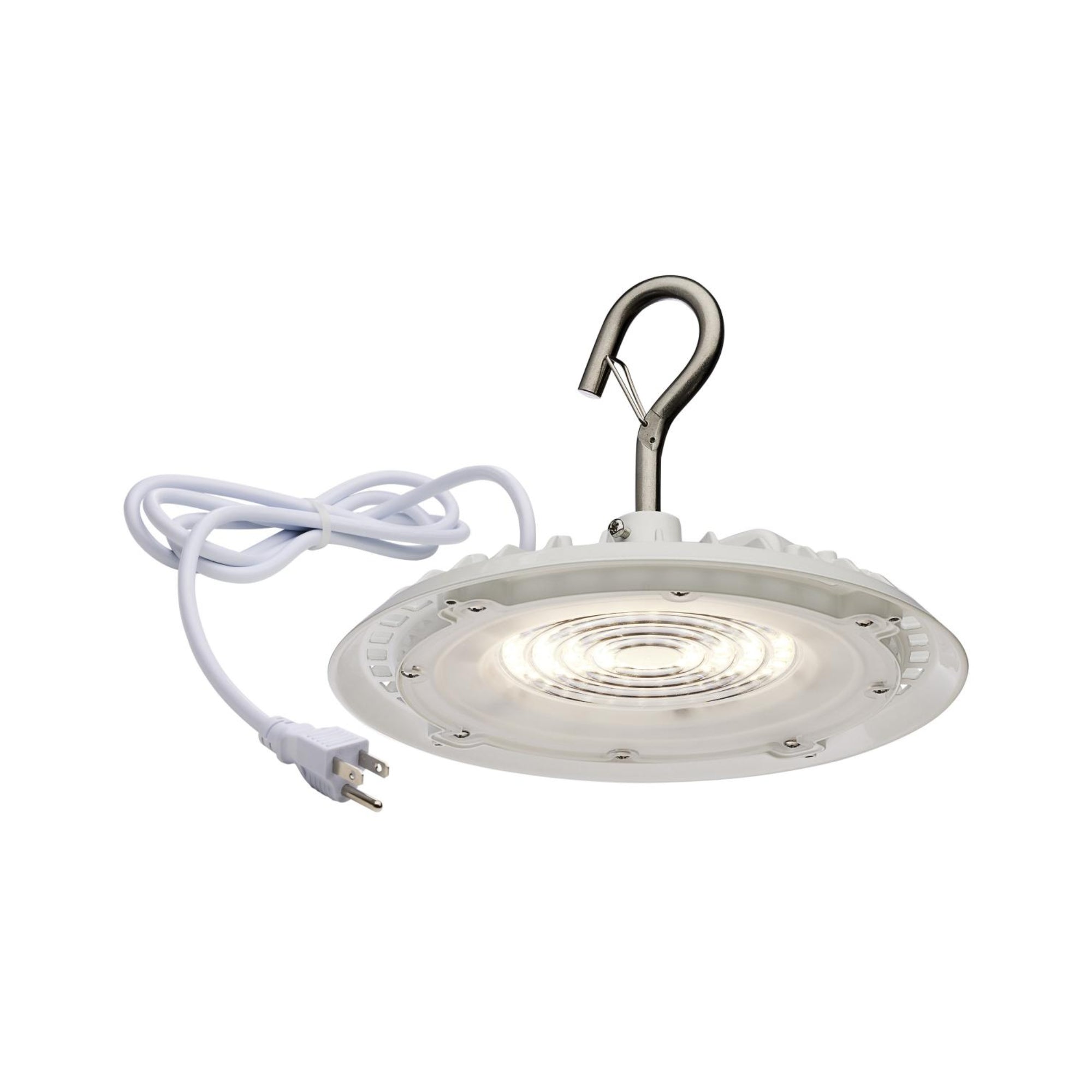 Hi-Pro LED Shop Light, 7000 Lumens, 60W LED UFO High Bay, 5000K, 120V, White