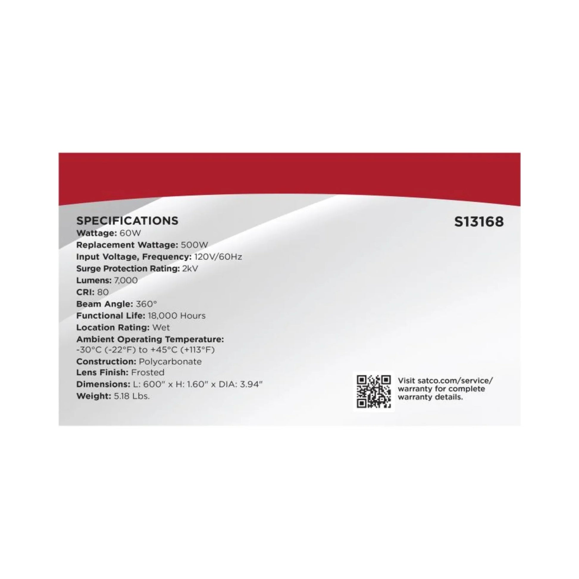 SATCO|NUVO - 50ft Hi-Pro LED Construction String Light, 7000 Lumens, Plug & Hooks | Bees Lighting