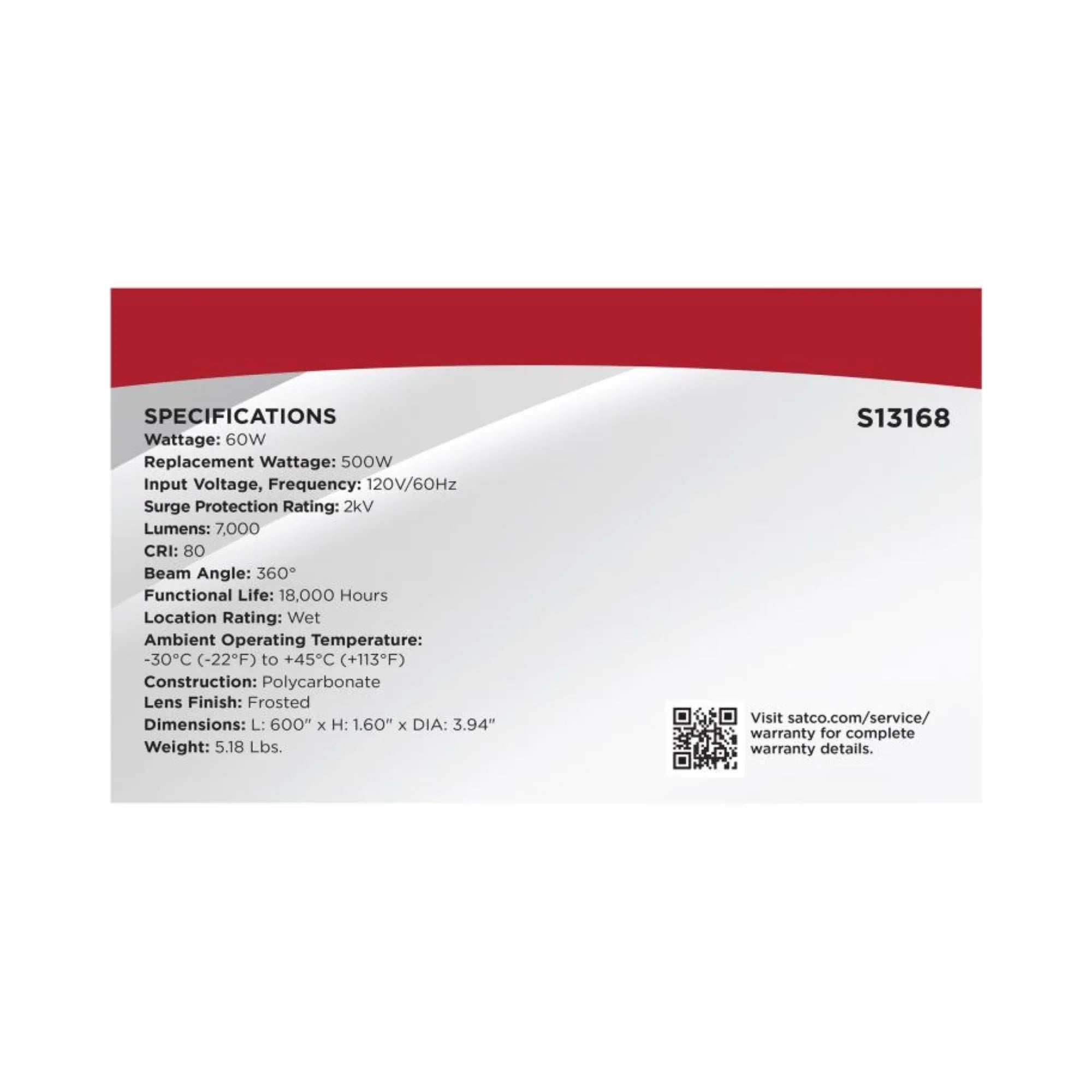 SATCO|NUVO - 50ft Hi-Pro LED Construction String Light, 7000 Lumens, Plug & Hooks | Bees Lighting