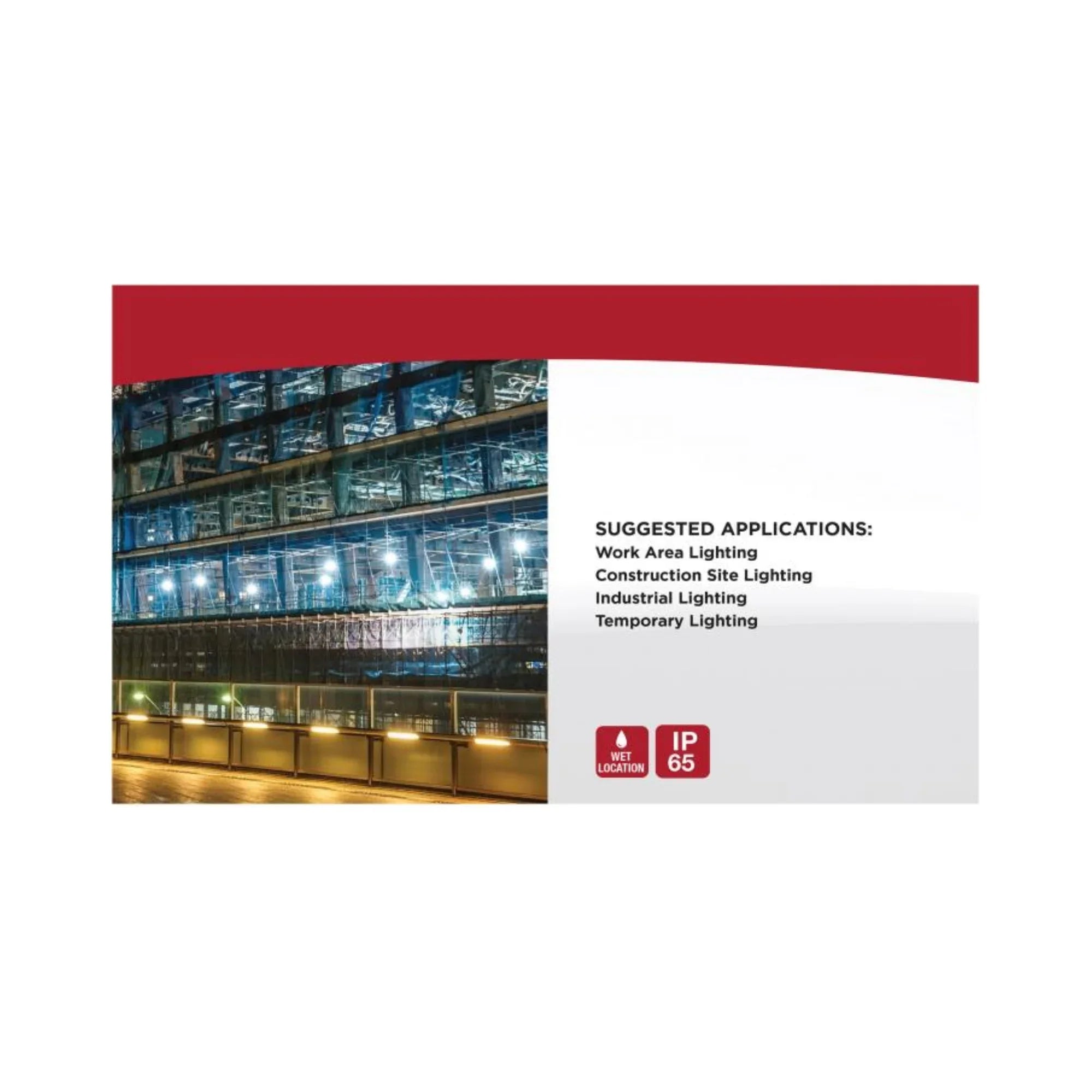 SATCO|NUVO - 100ft Hi-Pro LED Construction String Light, 14000 Lumens, Plug & Hooks | Bees Lighting