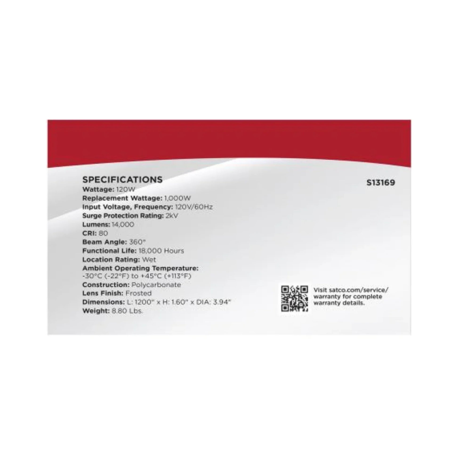 SATCO|NUVO - 100ft Hi-Pro LED Construction String Light, 14000 Lumens, Plug & Hooks | Bees Lighting