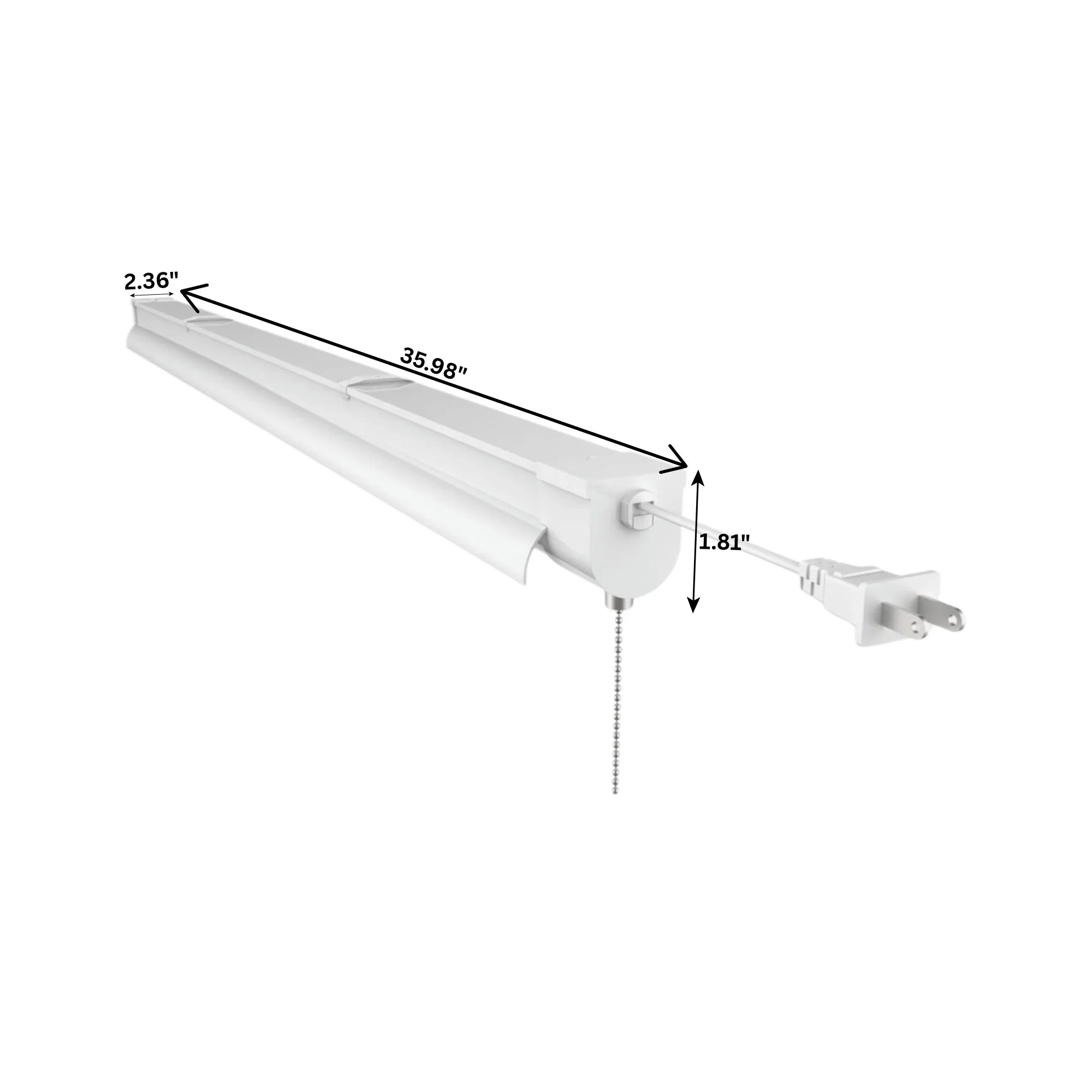 3ft LED Shop Light, 34W, 3000 Lumens, 4000K, 120V, Pull Chain