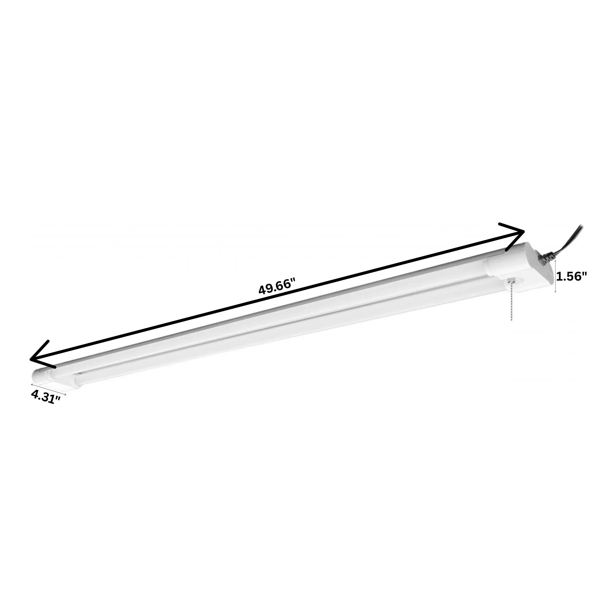 4ft LED Shop Light, 43W, 4200 Lumens, 4000K, 120V, Pull Chain