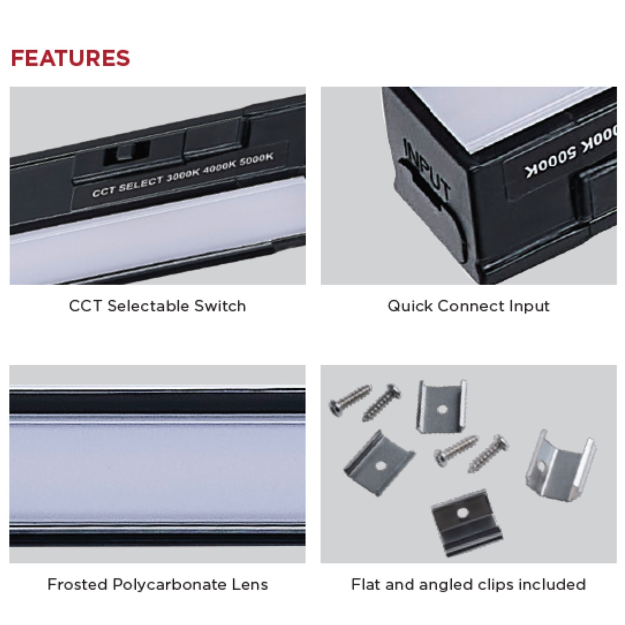 CounterQUICK Slim 21 Inch Under Cabinet LED Light, 8W, CCT Selectable, 120V, White