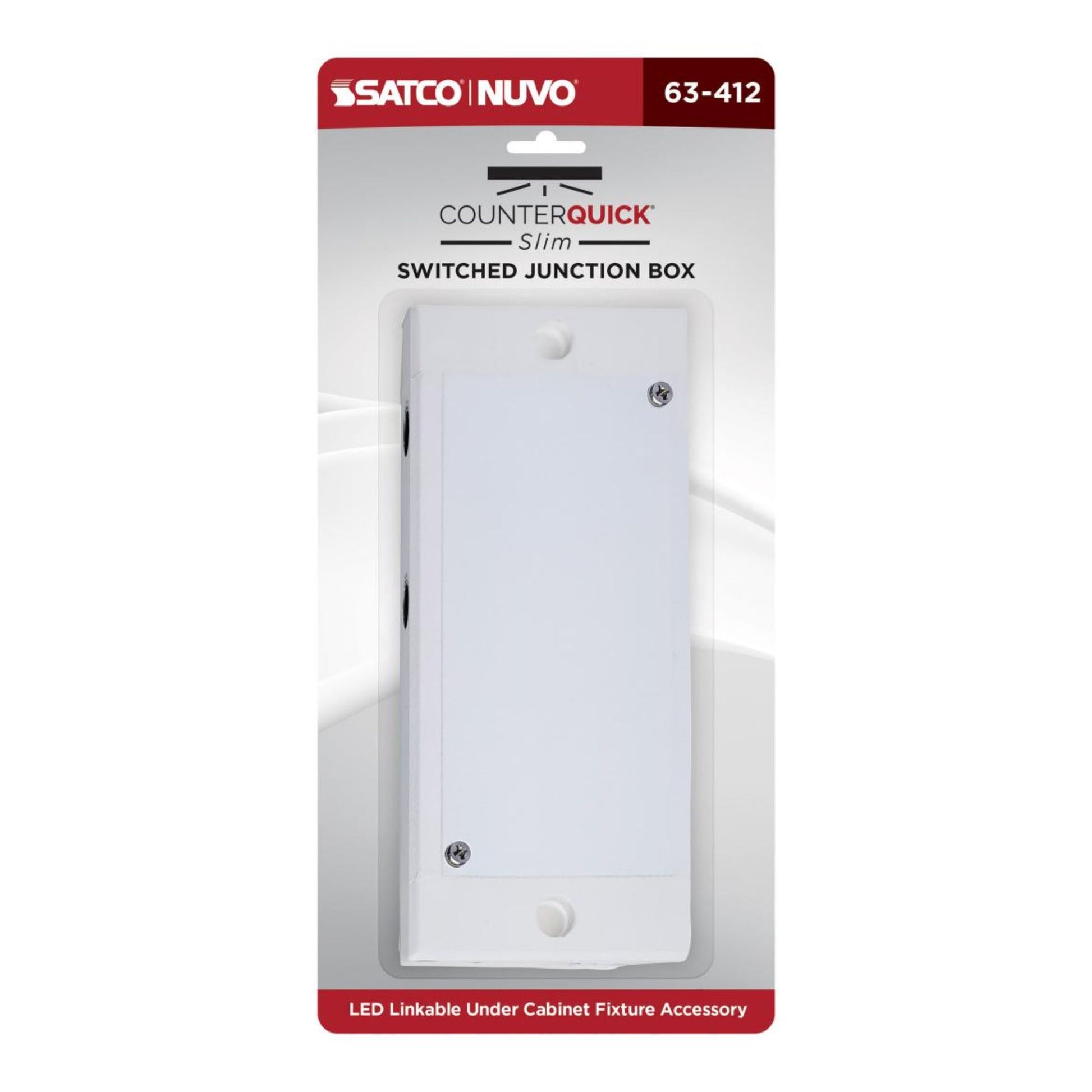 SATCO|NUVO - CounterQUICK Slim Switched Junction Box, White | Bees Lighting