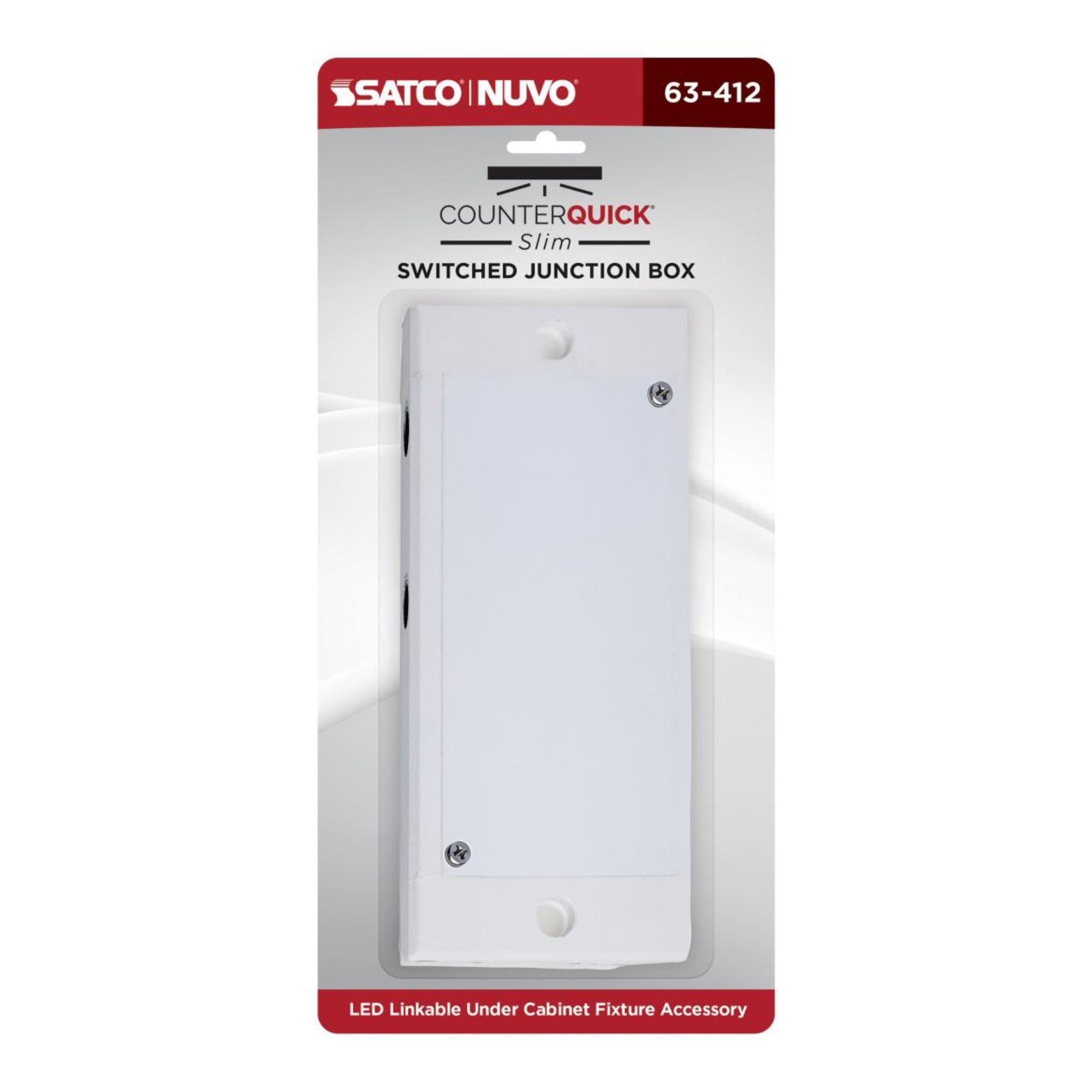 SATCO|NUVO - CounterQUICK Slim Switched Junction Box, White | Bees Lighting