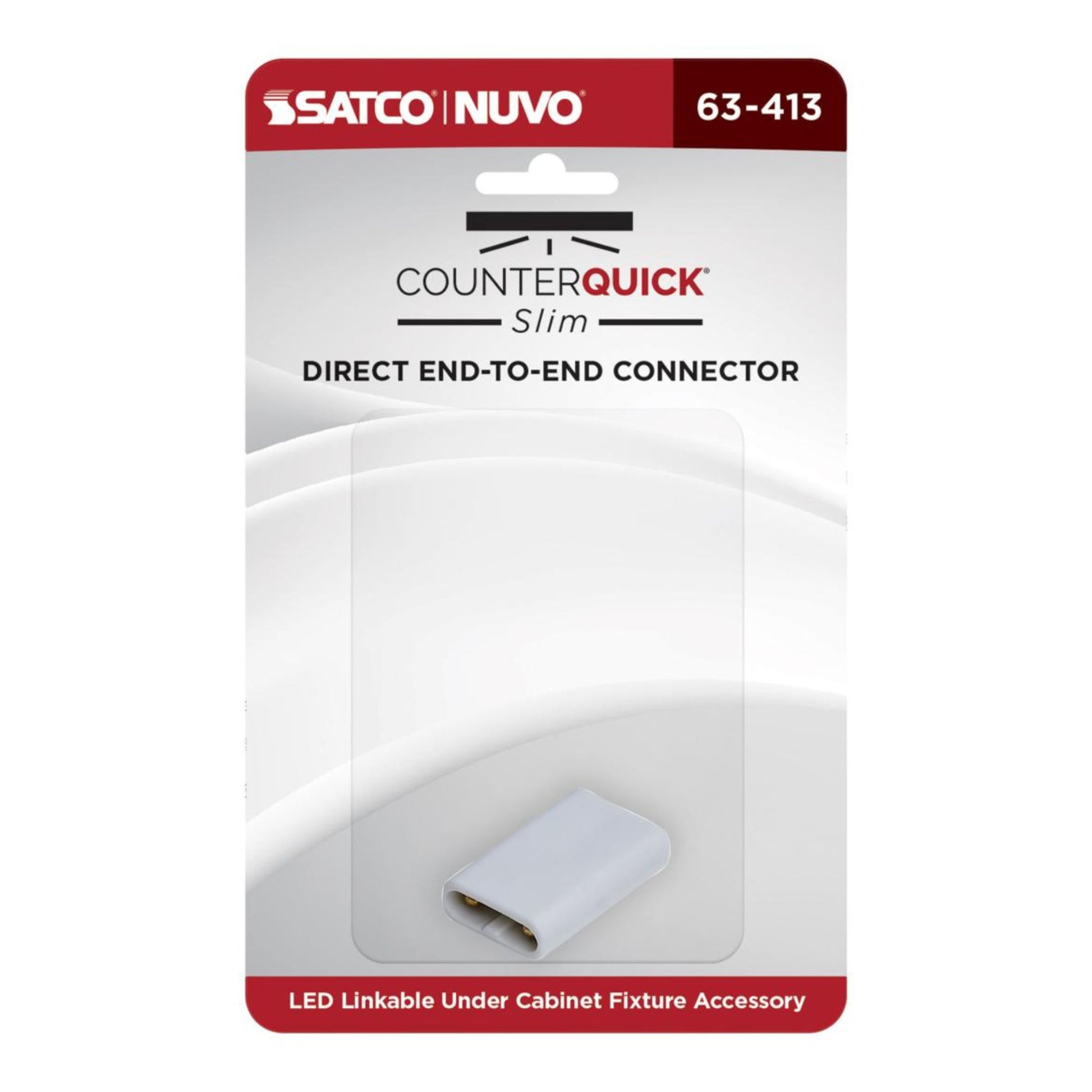 SATCO|NUVO - CounterQUICK Slim Direct End-to-End Connector, White, 2-Pack | Bees Lighting