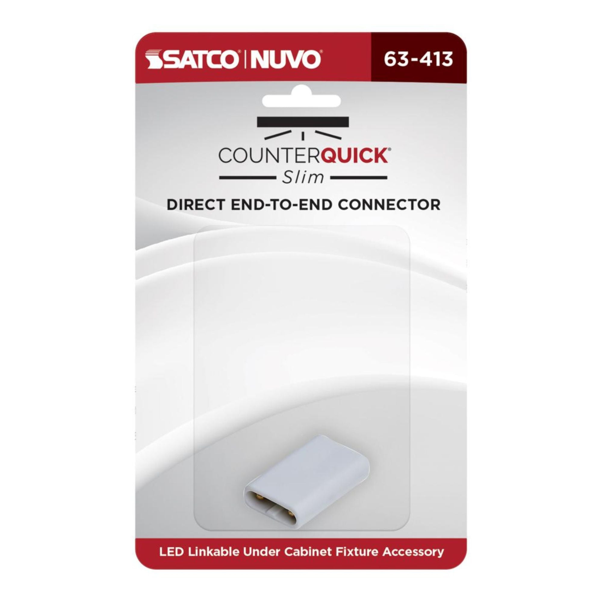 SATCO|NUVO - CounterQUICK Slim Direct End-to-End Connector, White, 2-Pack | Bees Lighting