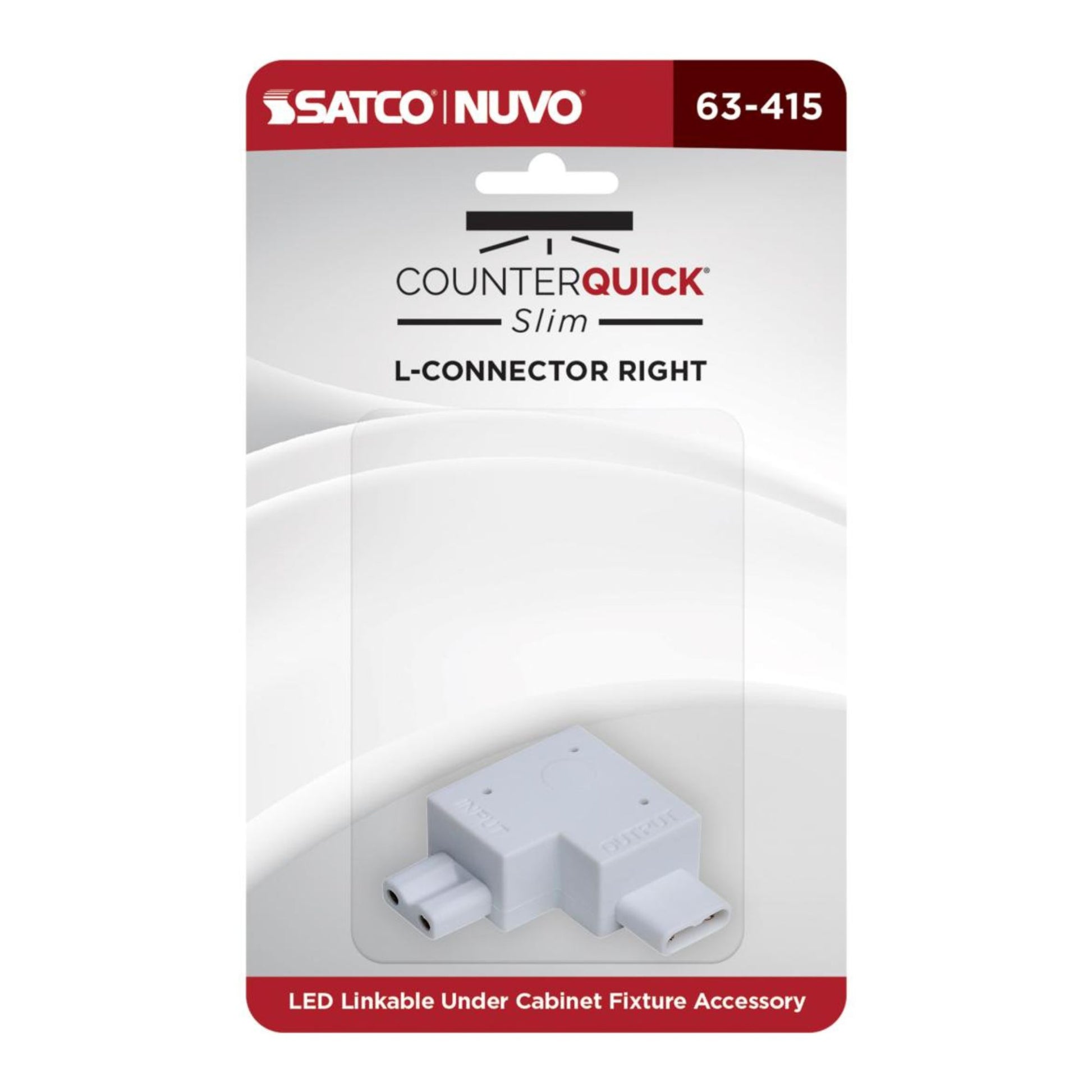 SATCO|NUVO - CounterQUICK Slim L-Connector, Right Angle, White | Bees Lighting