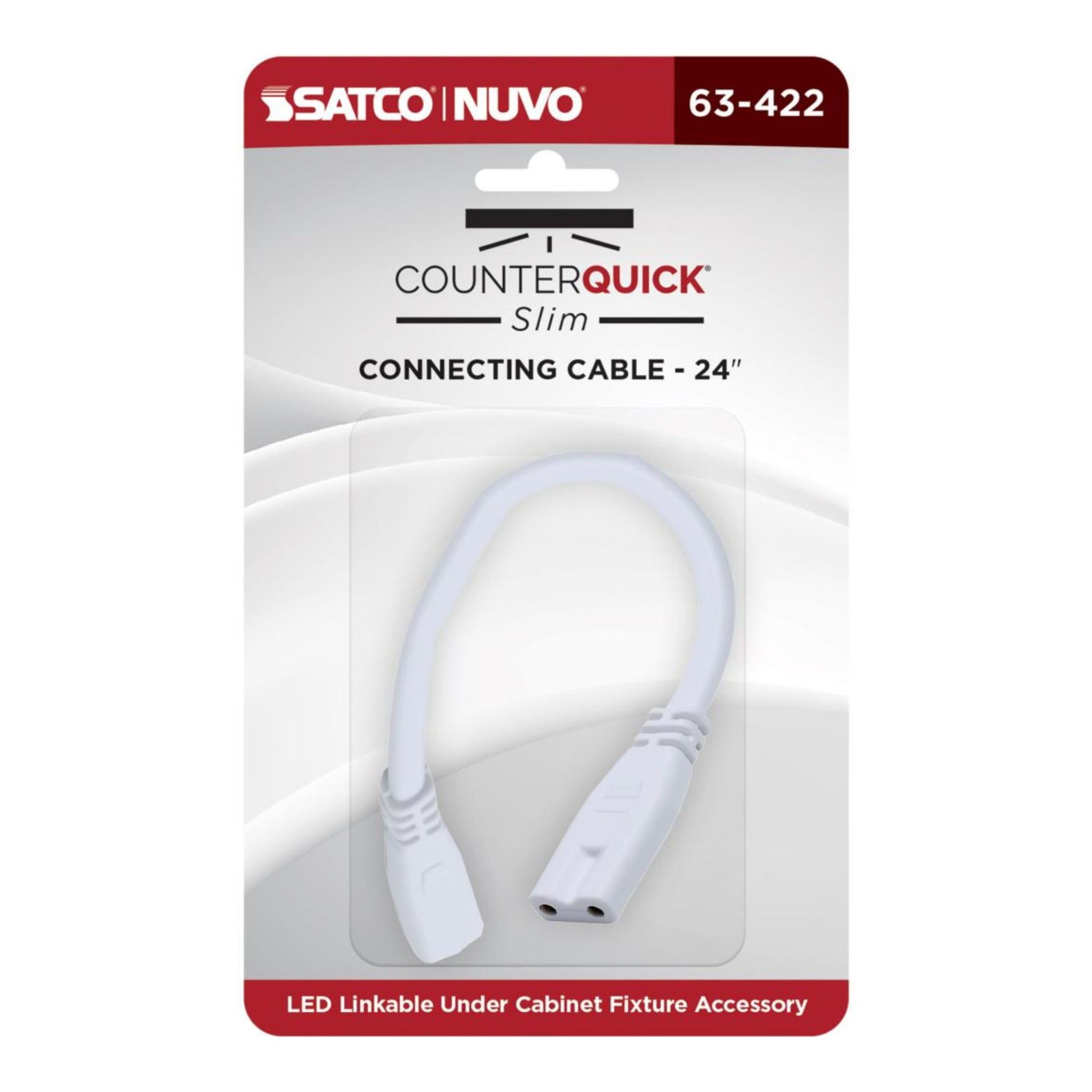 SATCO|NUVO - CounterQUICK Slim 24in. Connecting Cable, White | Bees Lighting