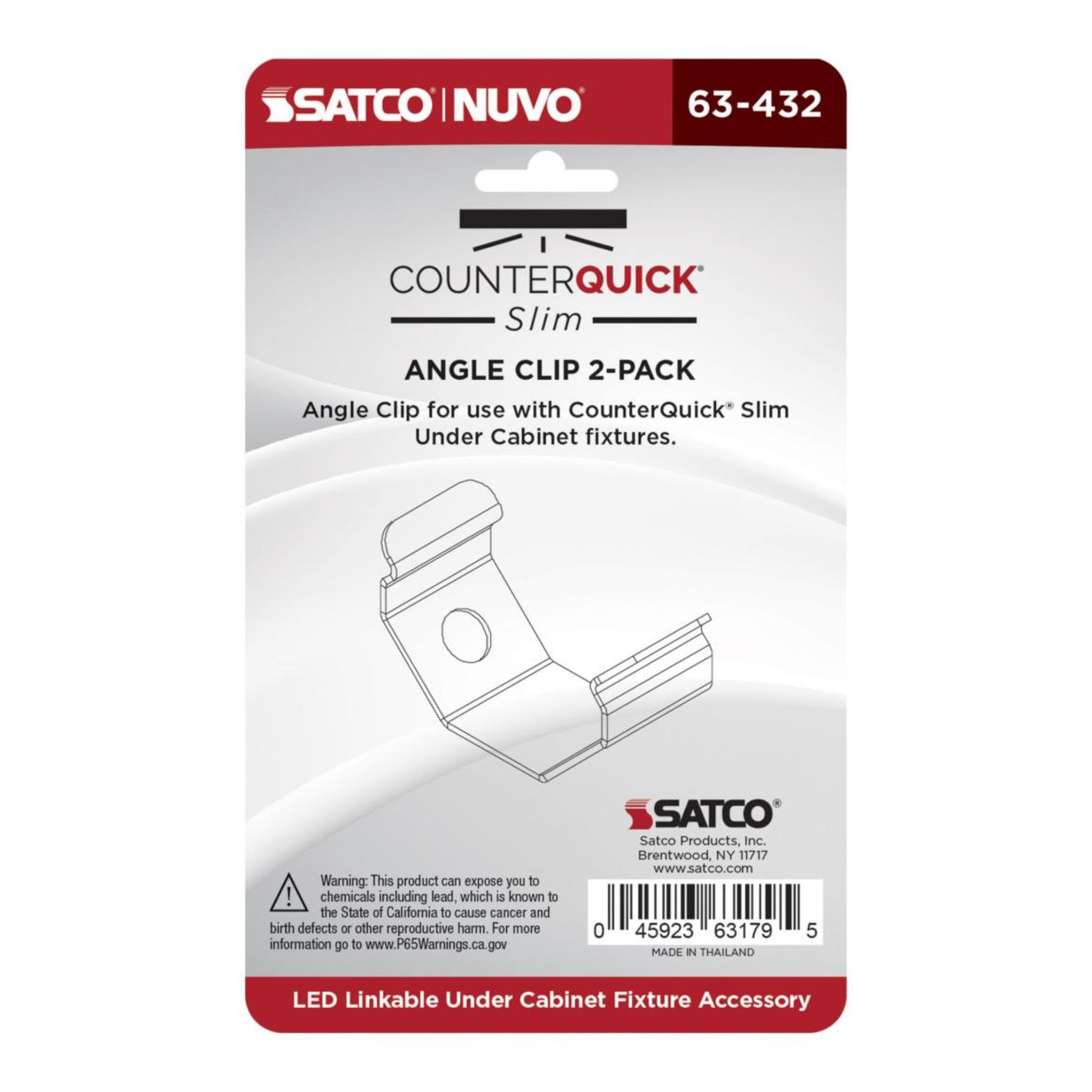 SATCO|NUVO - CounterQUICK Slim Angle Clip, 2-Pack | Bees Lighting
