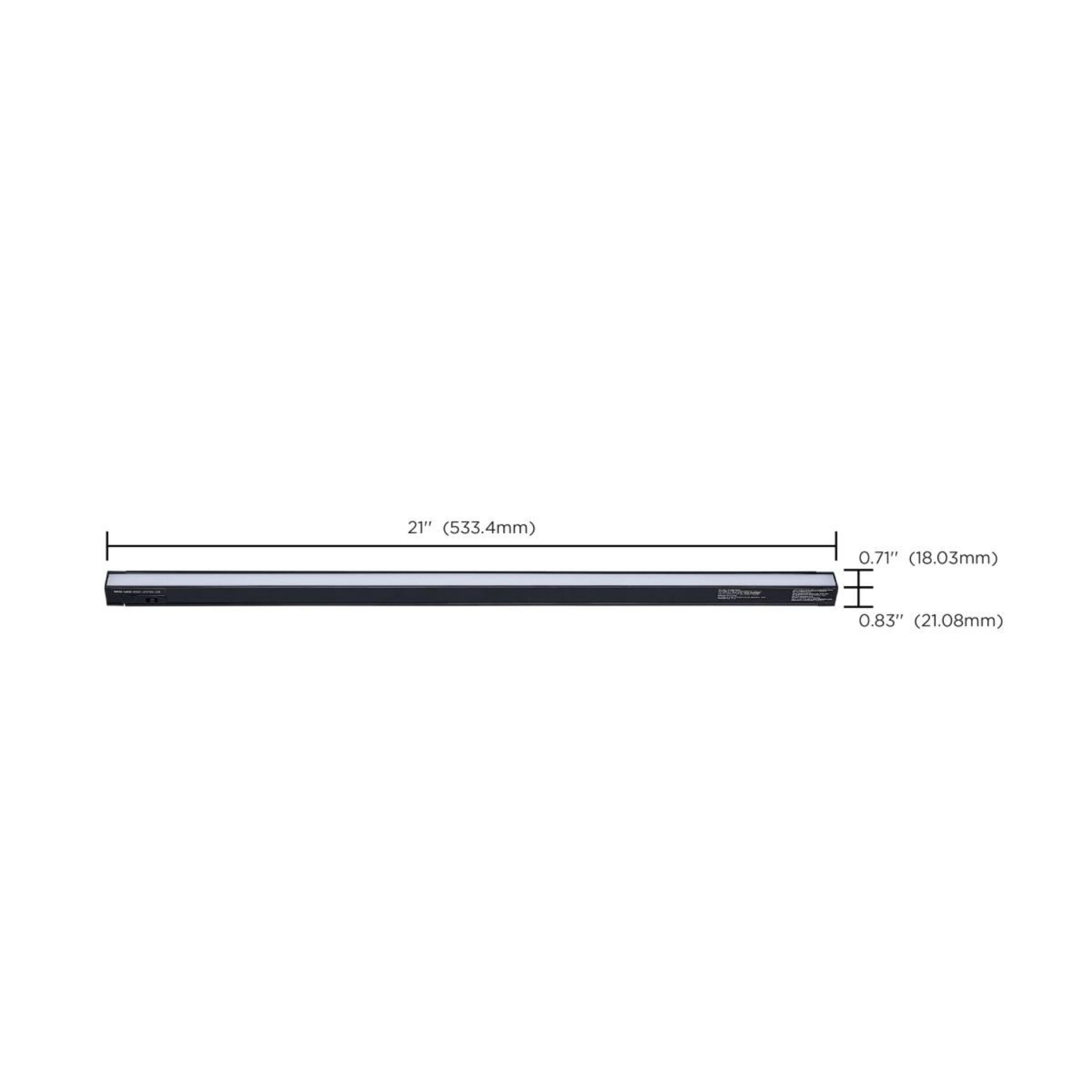 CounterQUICK Slim 21 Inch Under Cabinet LED Light, 8W, CCT Selectable, 120V, Black