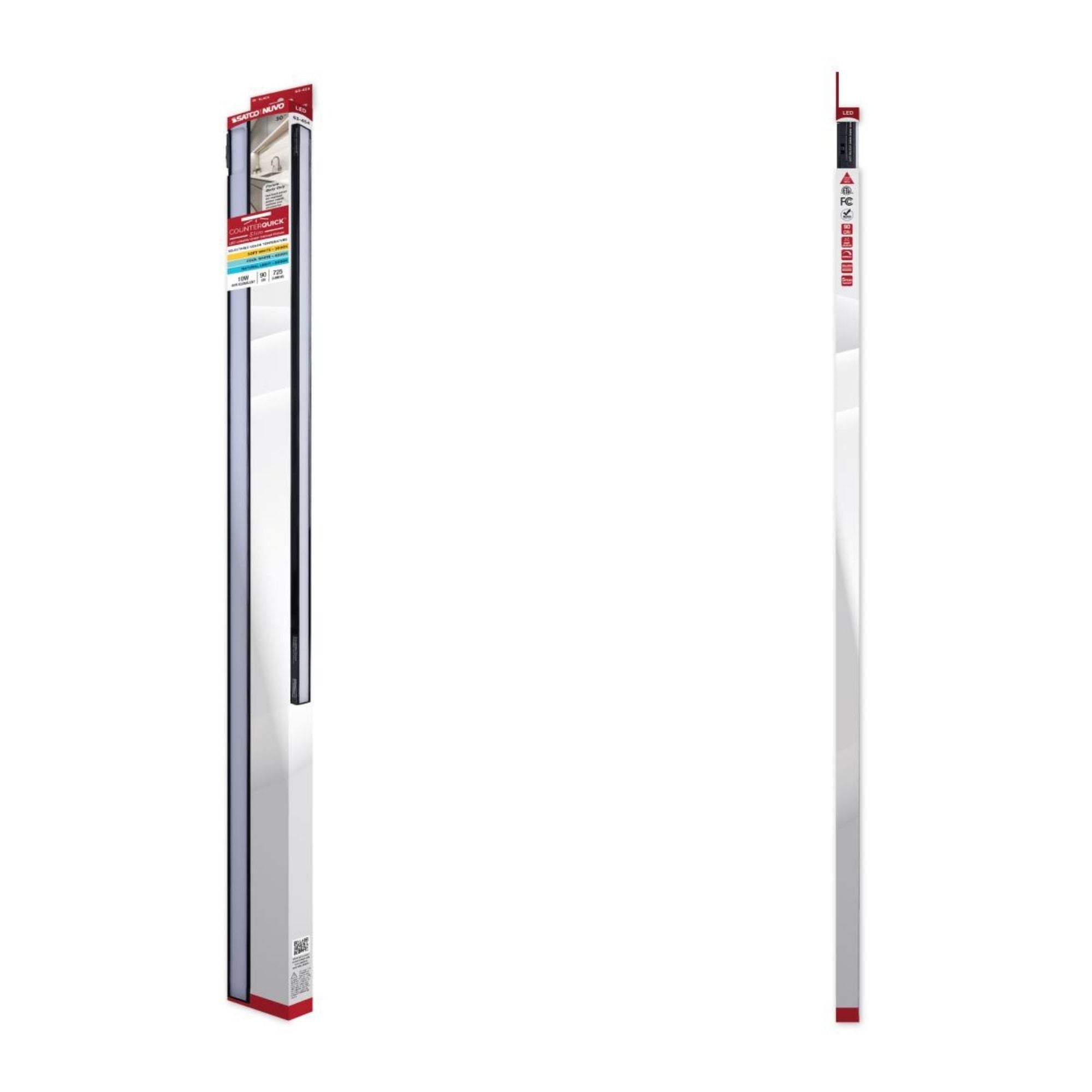 CounterQUICK Slim 30 Inch Under Cabinet LED Light, 10W, CCT Selectable, 120V, Black