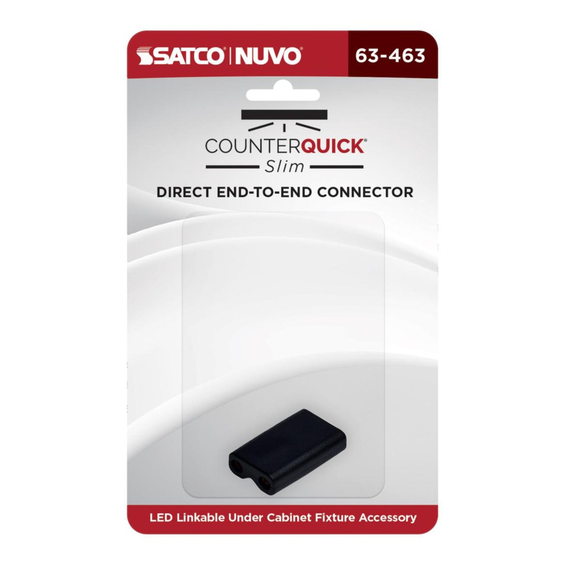 SATCO|NUVO - CounterQUICK Slim Direct End-to-End Connector, Black, 2-Pack | Bees Lighting