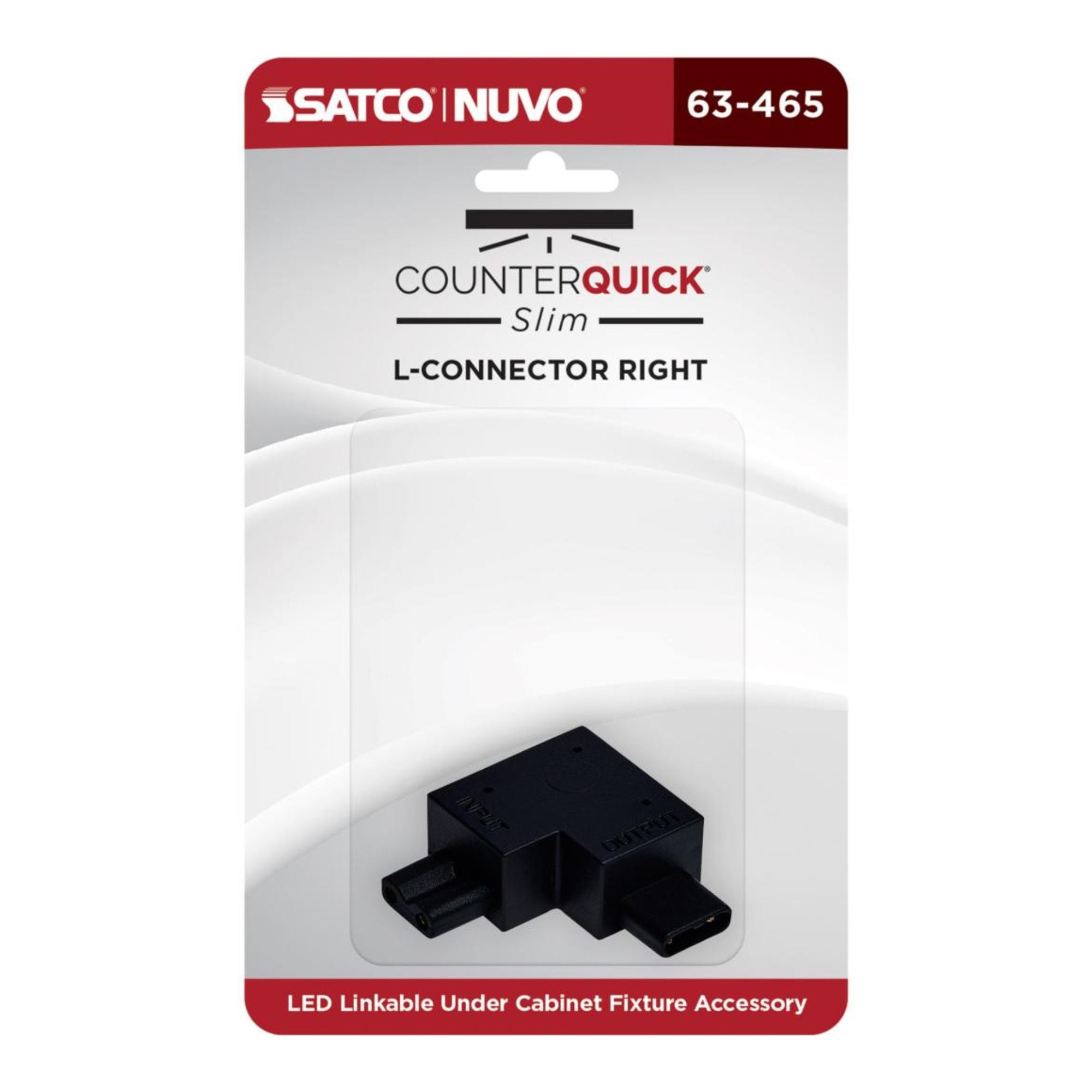SATCO|NUVO - CounterQUICK Slim L-Connector, Right Angle, Black | Bees Lighting