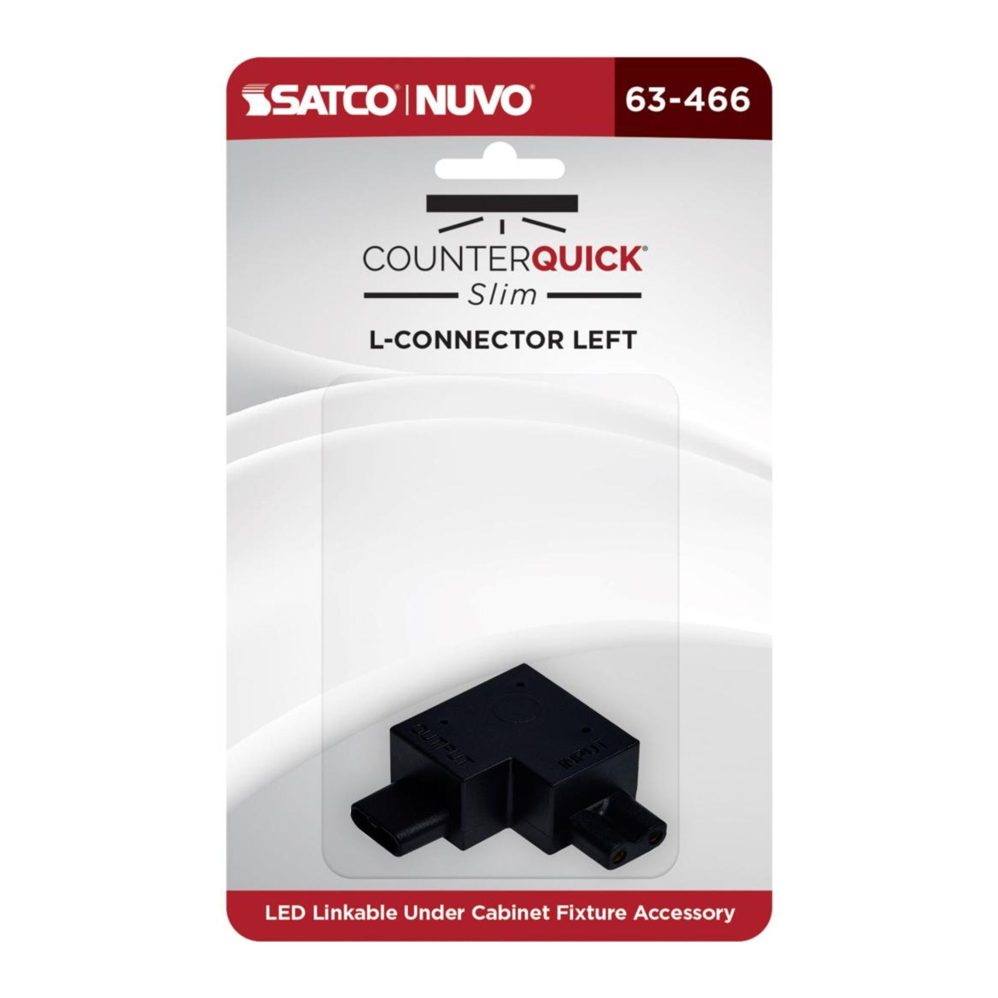 SATCO|NUVO - CounterQUICK Slim L-Connector, Left Angle, Black | Bees Lighting