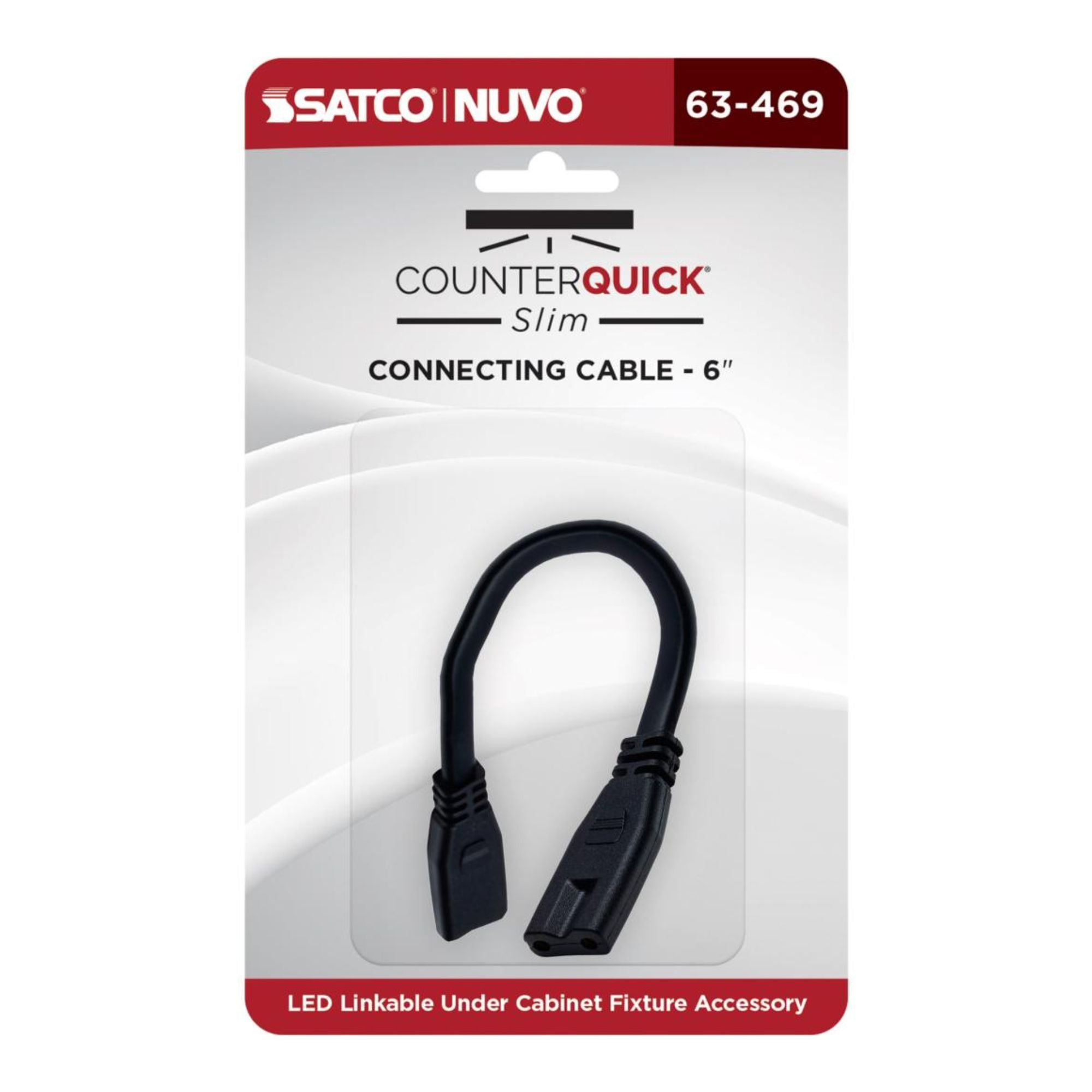 SATCO|NUVO - CounterQUICK Slim 6in. Connecting Cable, Black | Bees Lighting
