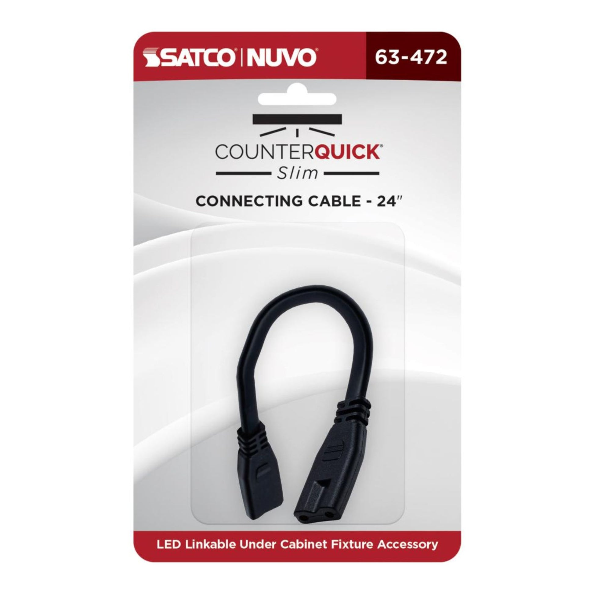 SATCO|NUVO - CounterQUICK Slim 24in. Connecting Cable, Black | Bees Lighting