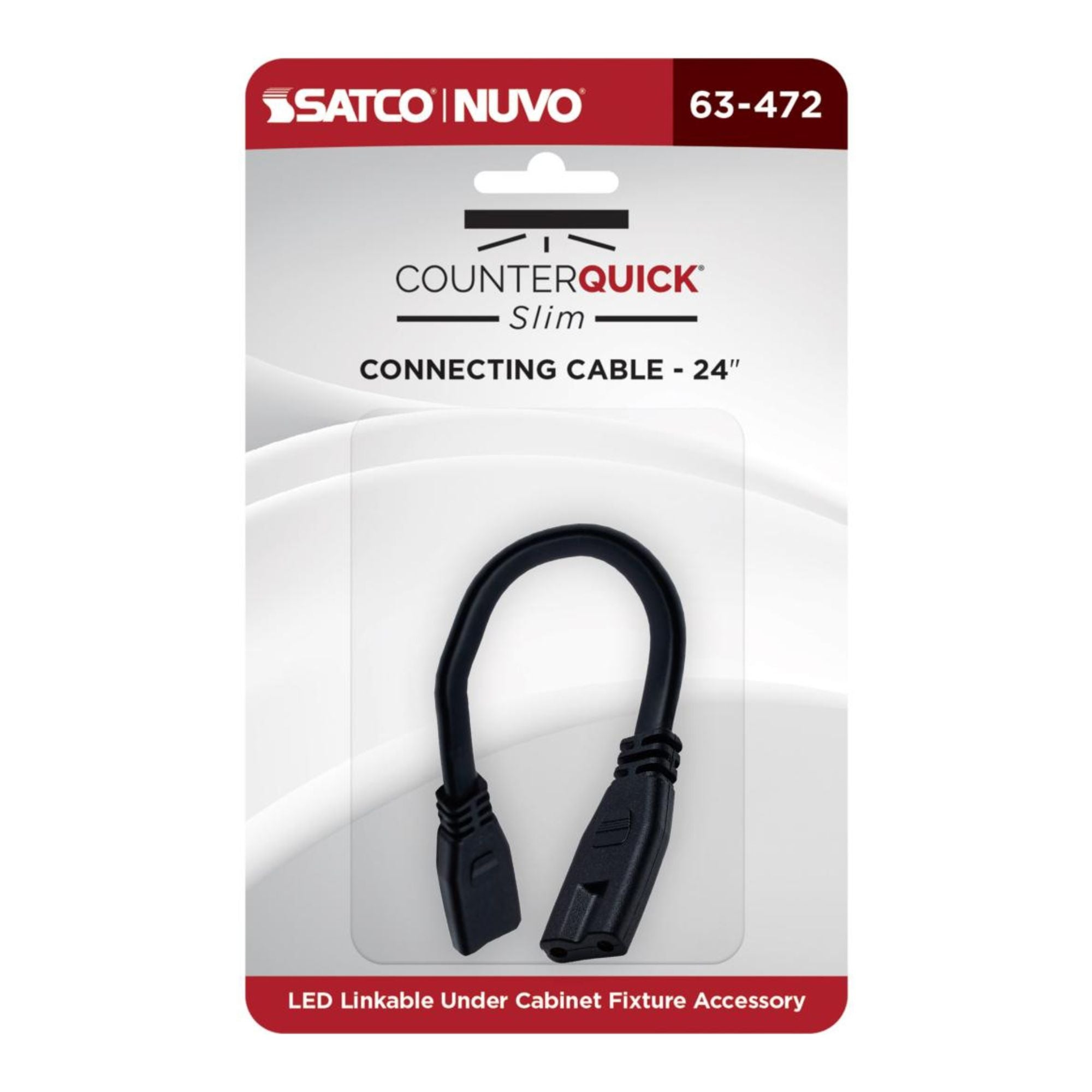 SATCO|NUVO - CounterQUICK Slim 24in. Connecting Cable, Black | Bees Lighting